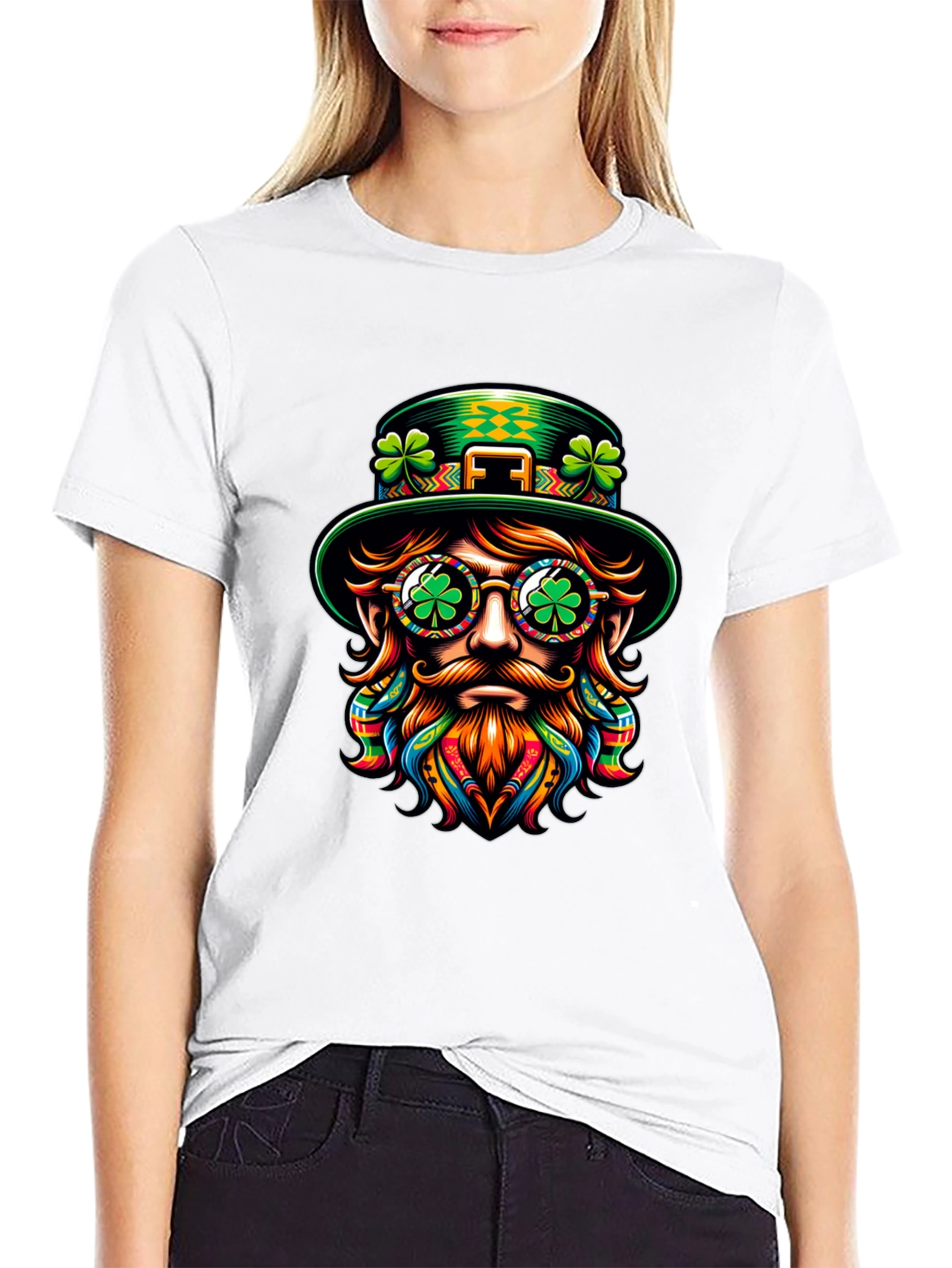 St Patricks Day Leprechaun Graphic Tee - Black