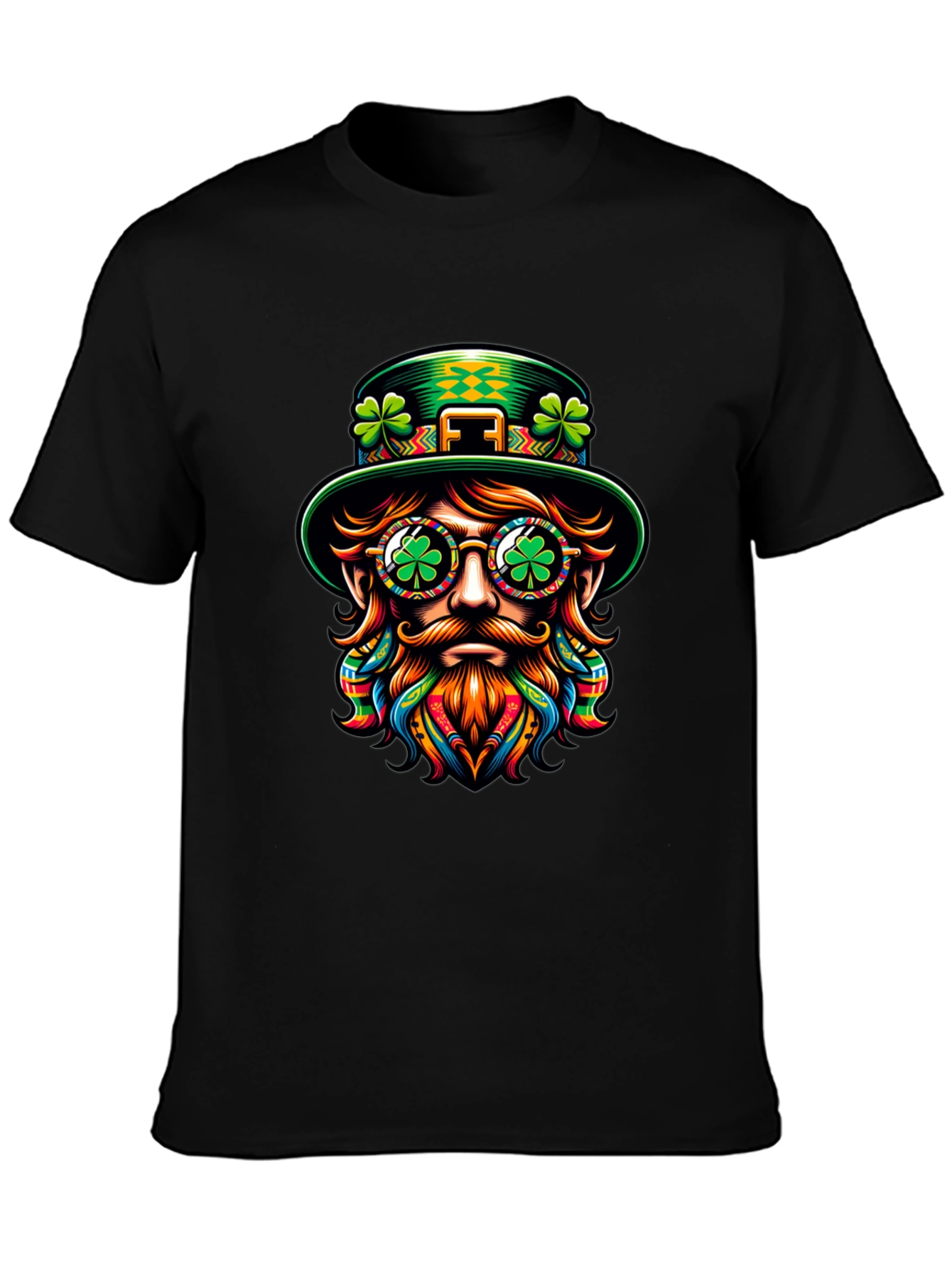 St Patricks Day Leprechaun Graphic Tee - Black