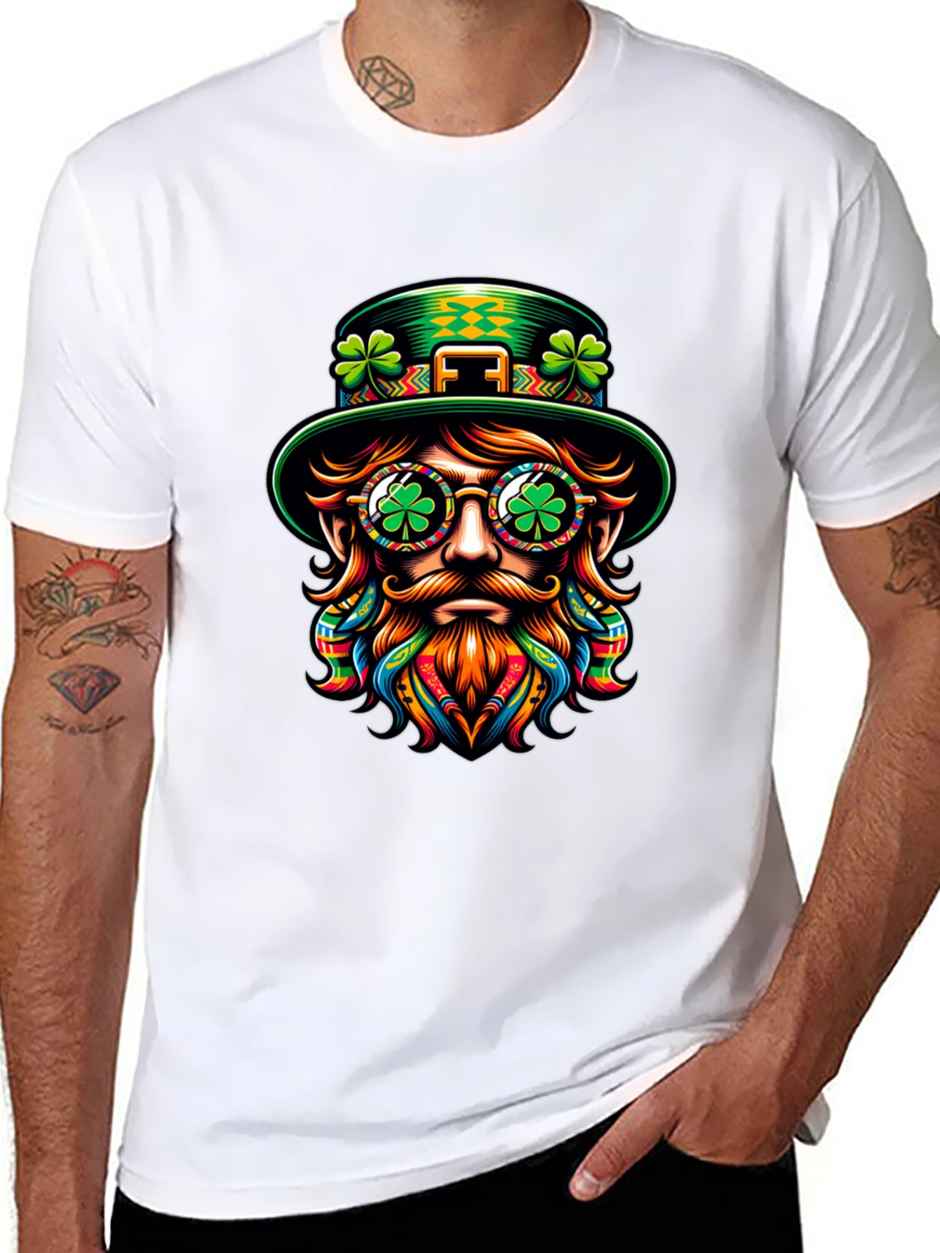 St Patricks Day Leprechaun Graphic Tee - Black