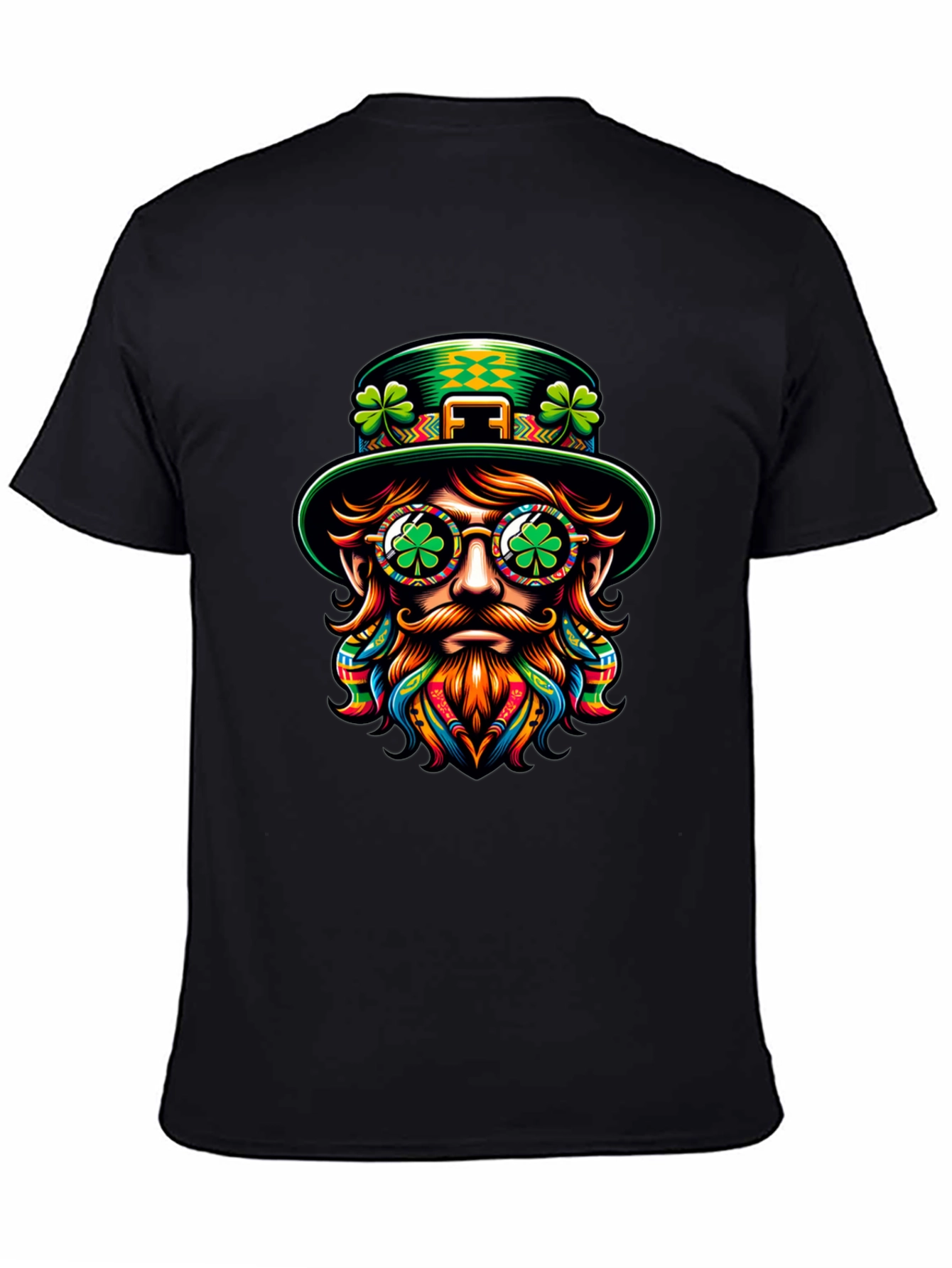 St Patricks Day Leprechaun Graphic Tee - Black