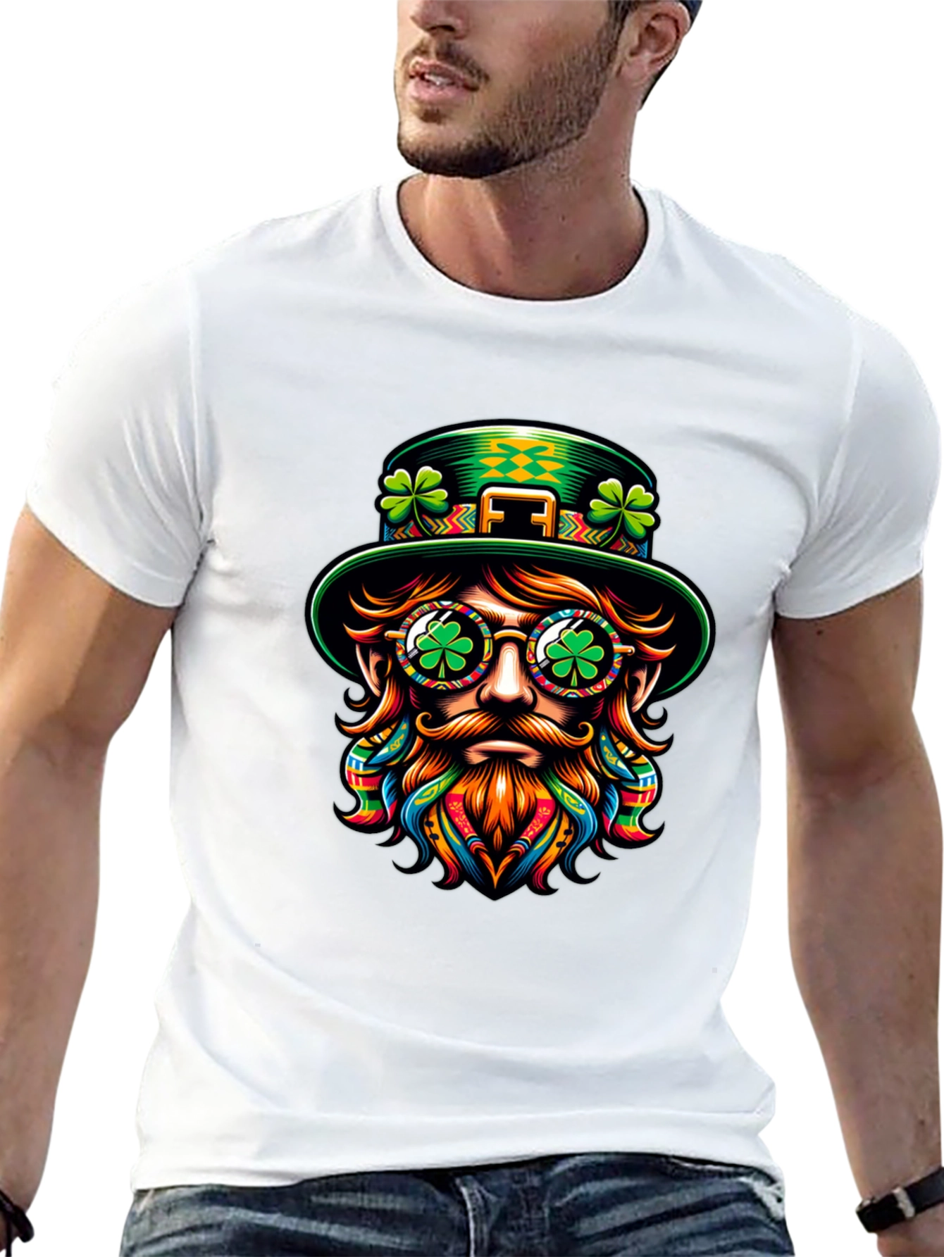 St Patricks Day Leprechaun Graphic Tee - Black