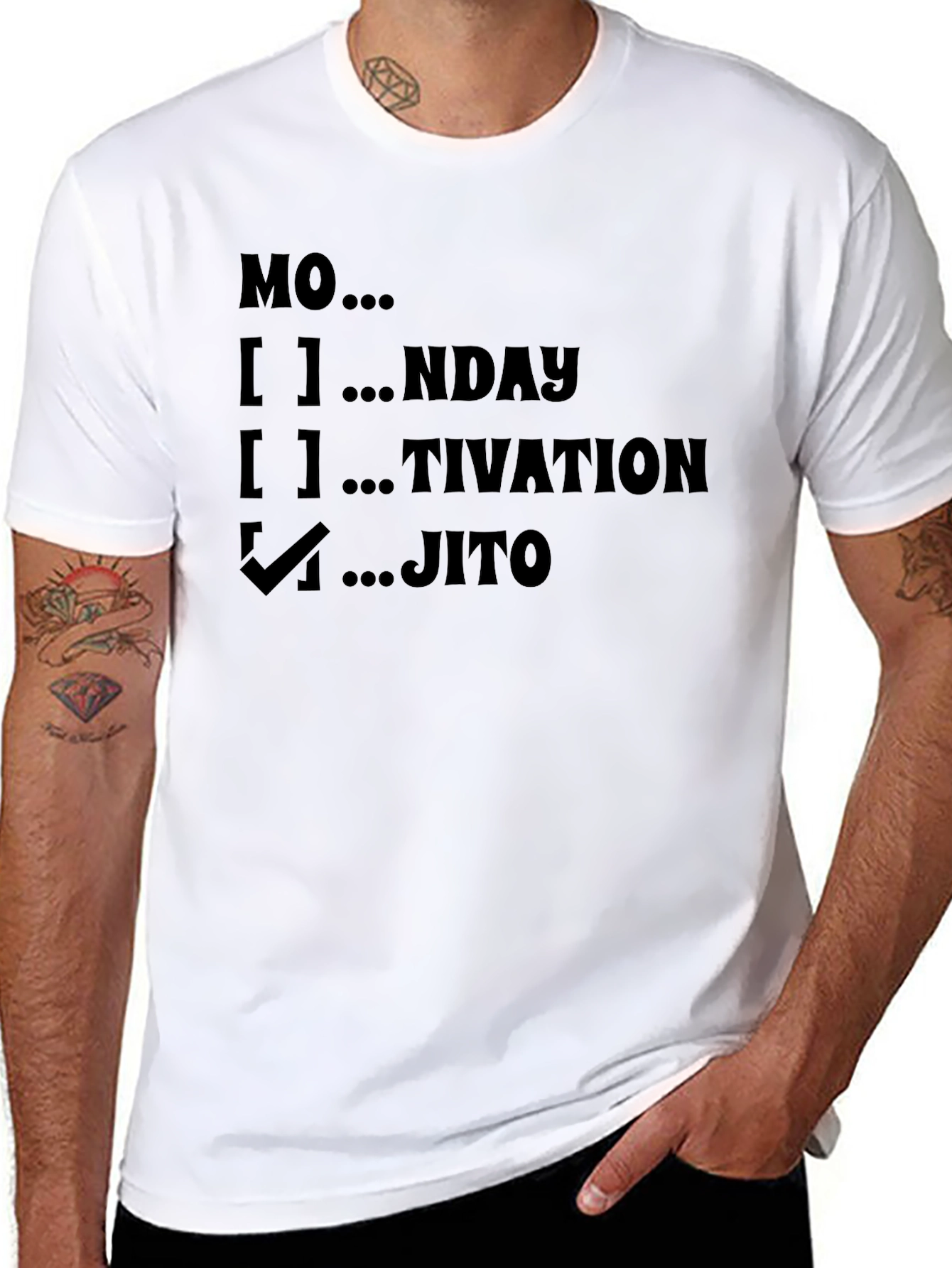 Funny Mo...Jito Mens Black Graphic T-Shirt