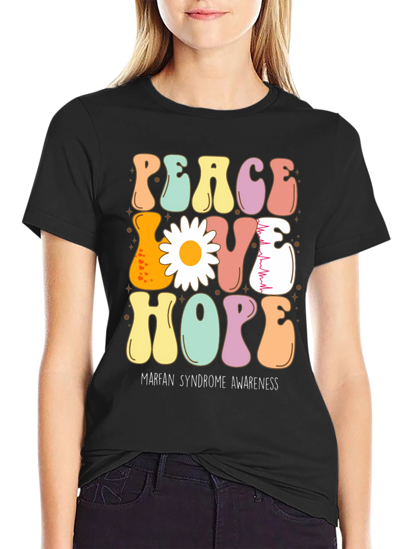 Peace Love Hope Marfan Syndrome Awareness T-Shirt