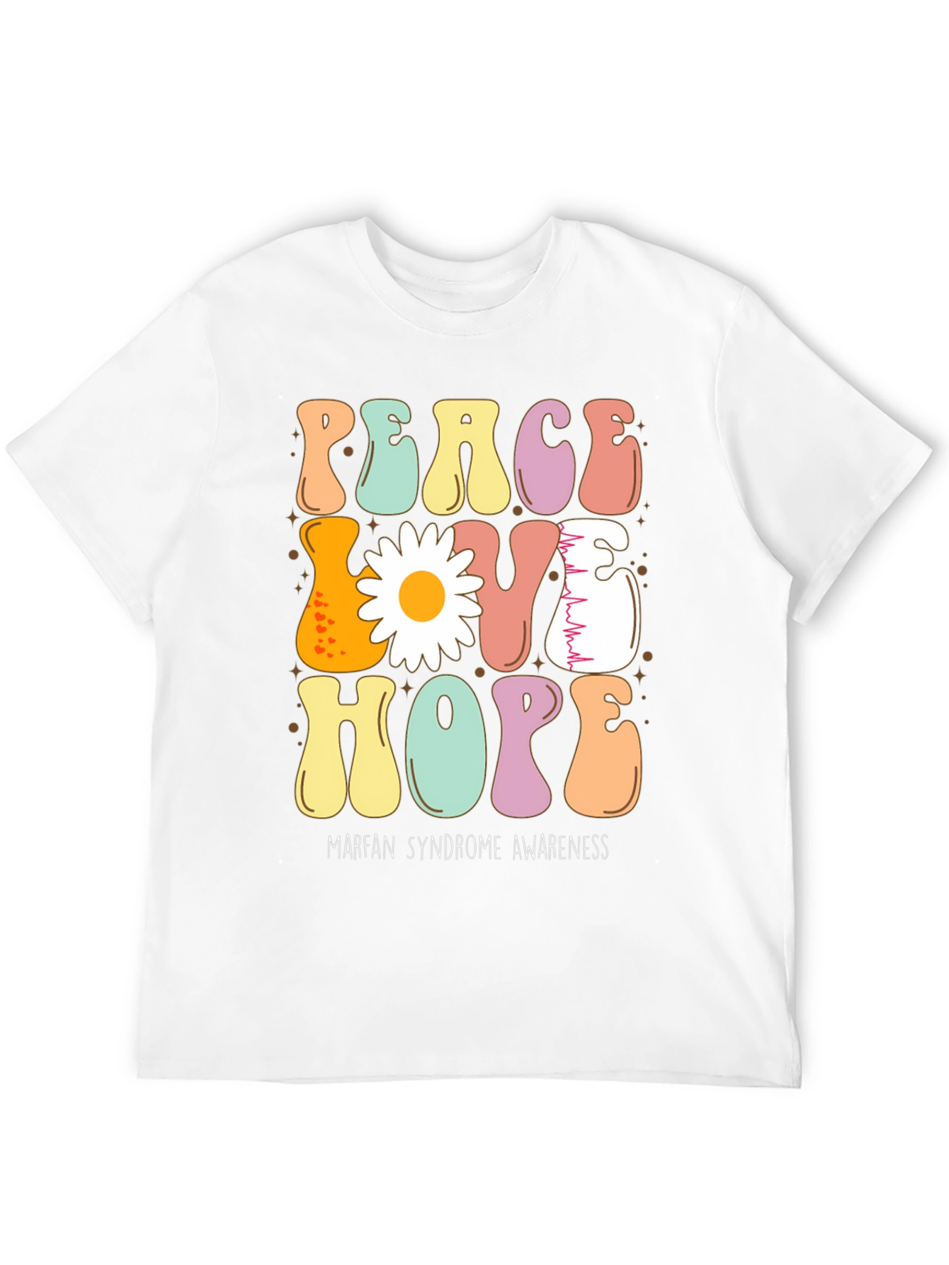 Peace Love Hope Marfan Syndrome Awareness T-Shirt
