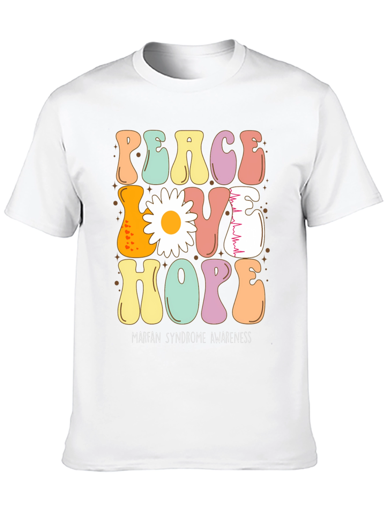 Peace Love Hope Marfan Syndrome Awareness T-Shirt