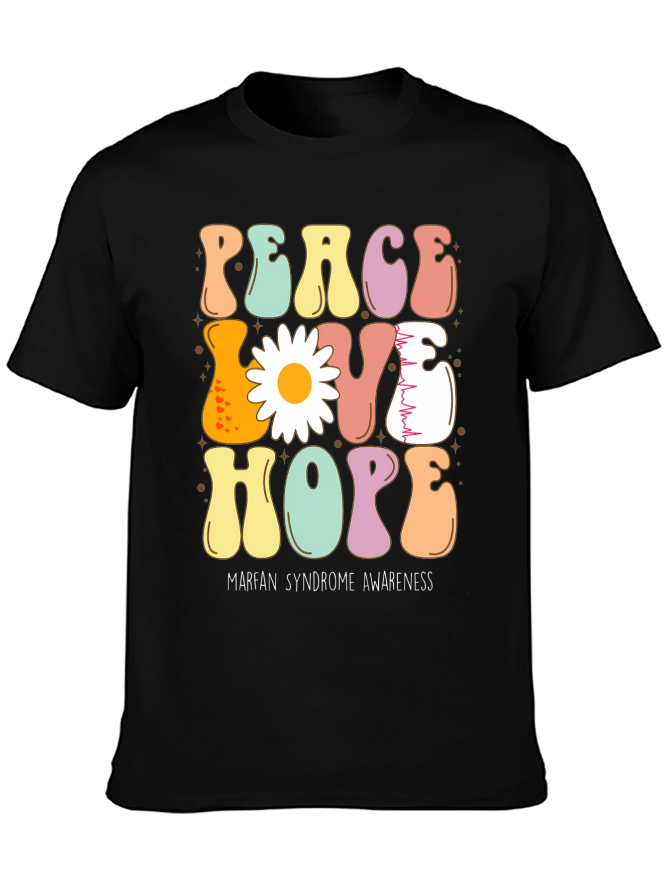 Peace Love Hope Marfan Syndrome Awareness T-Shirt