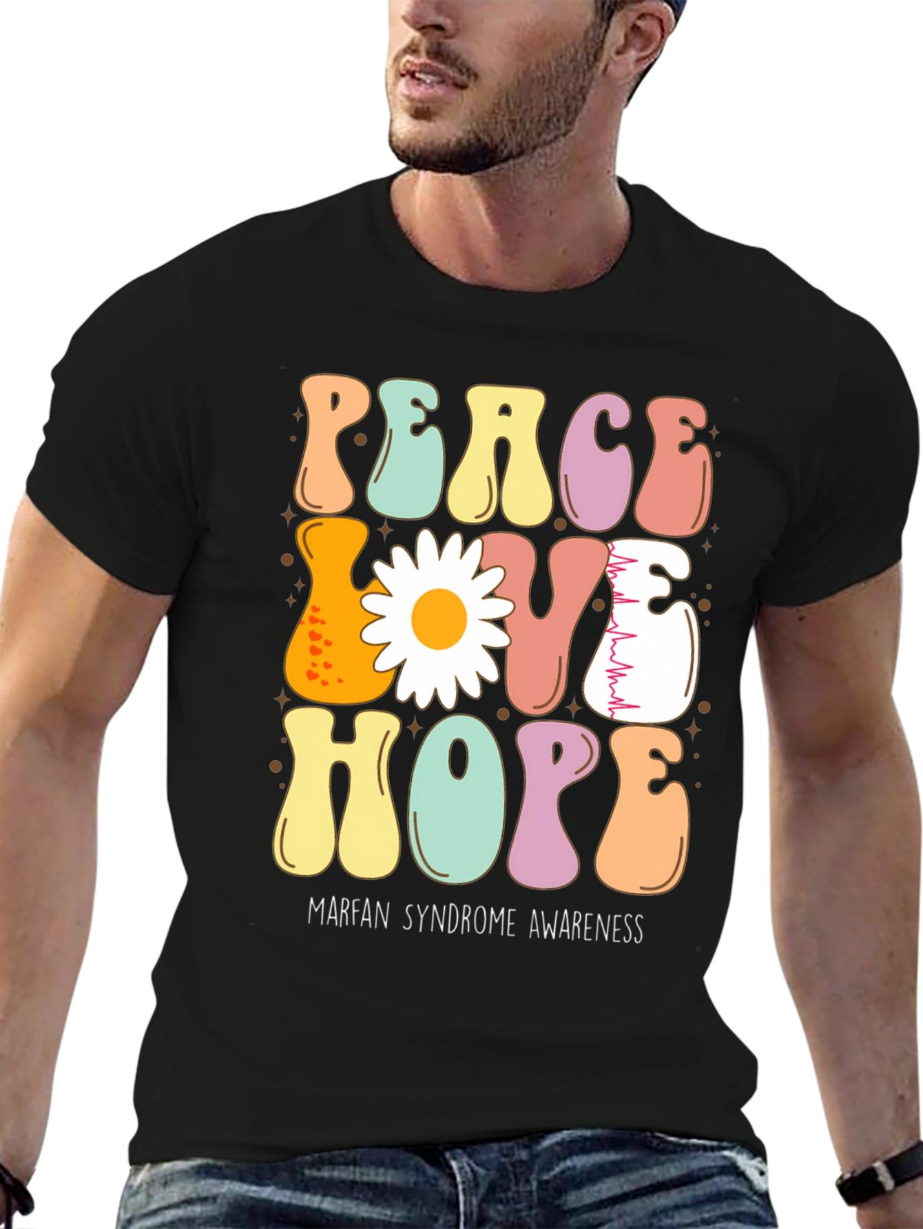 Peace Love Hope Marfan Syndrome Awareness T-Shirt
