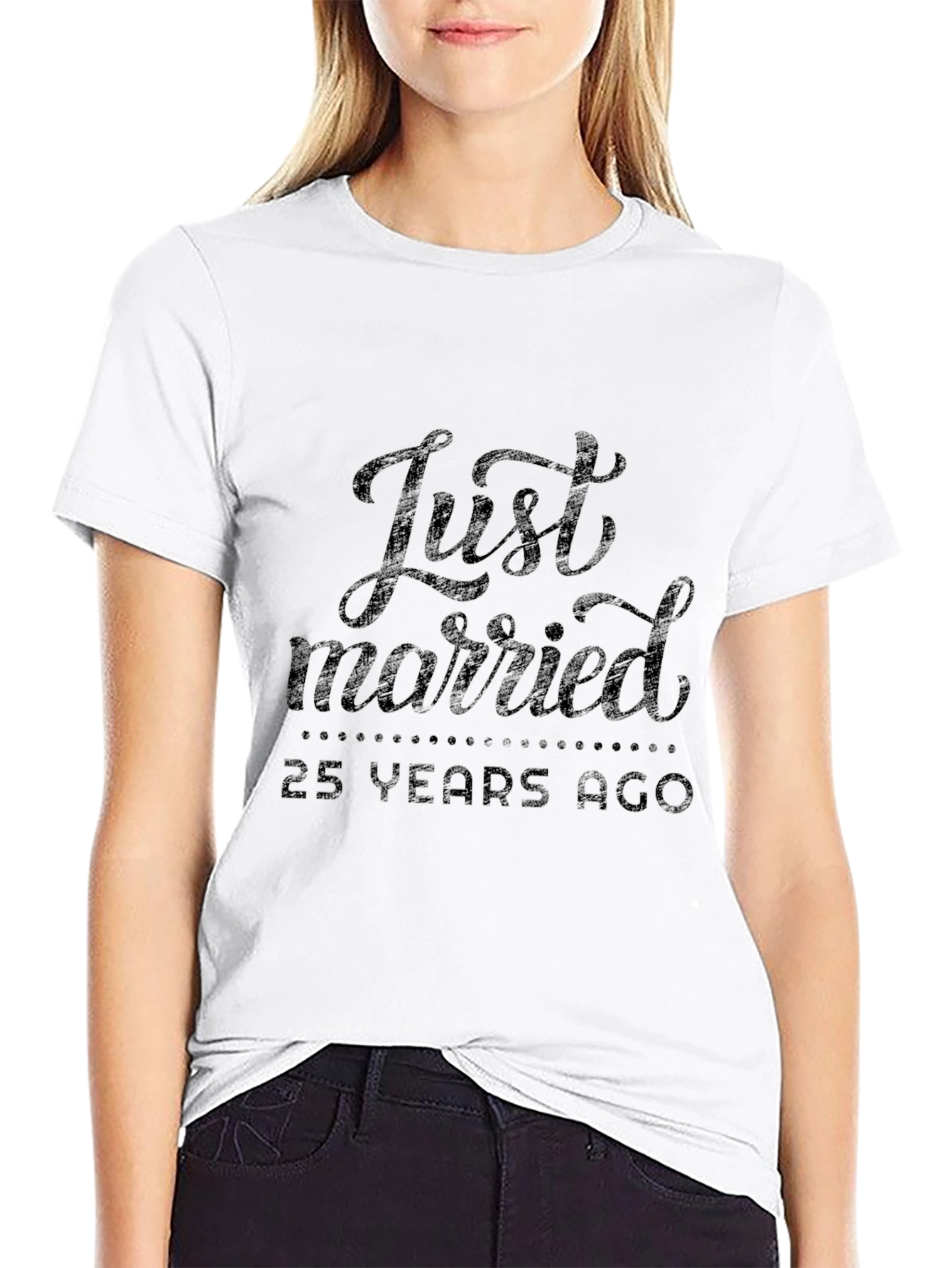 Just Married 25 Years Ago Black T-Shirt
