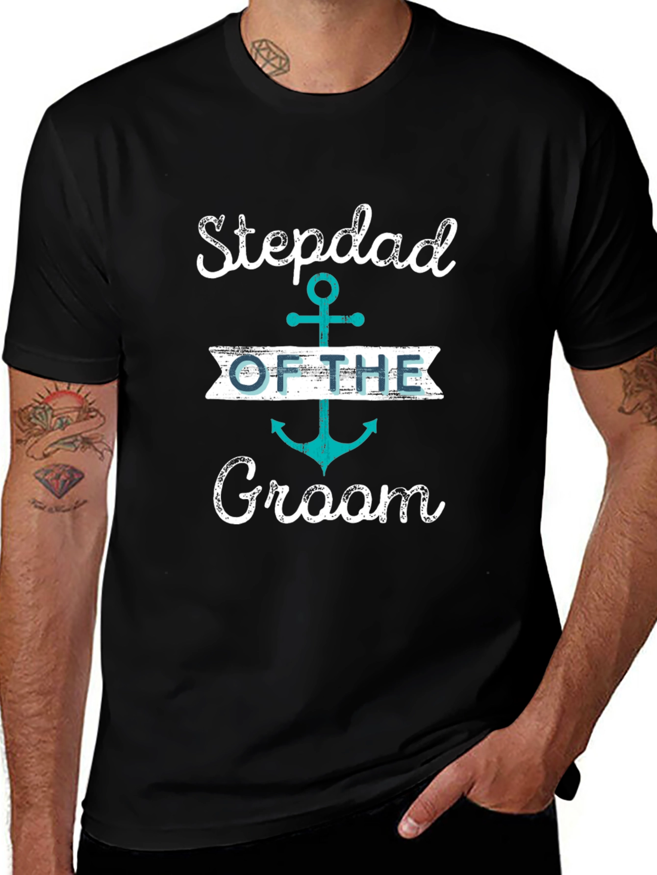 Stepdad of the Groom T-Shirt - Anchor Design