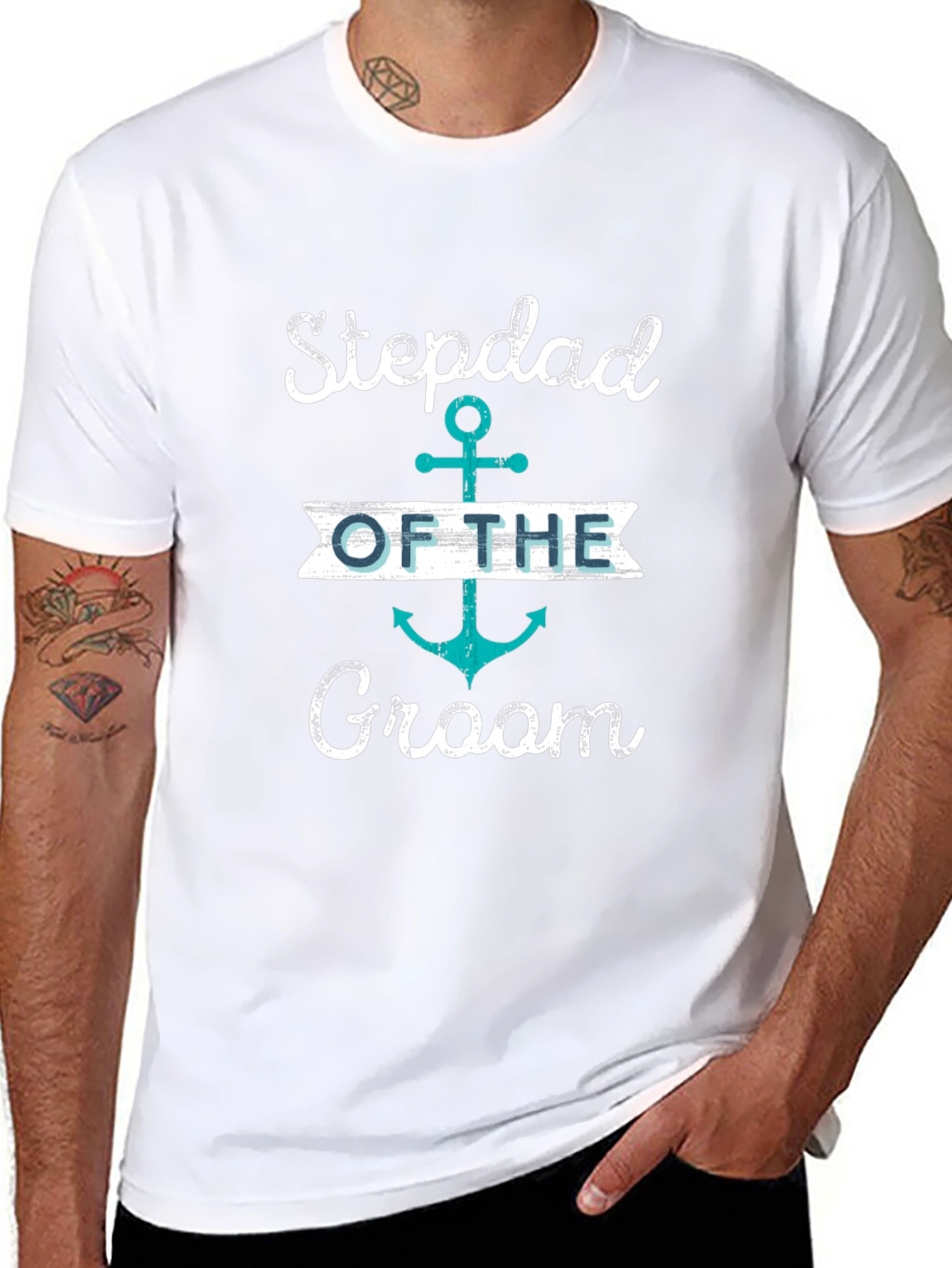 Stepdad of the Groom T-Shirt - Anchor Design