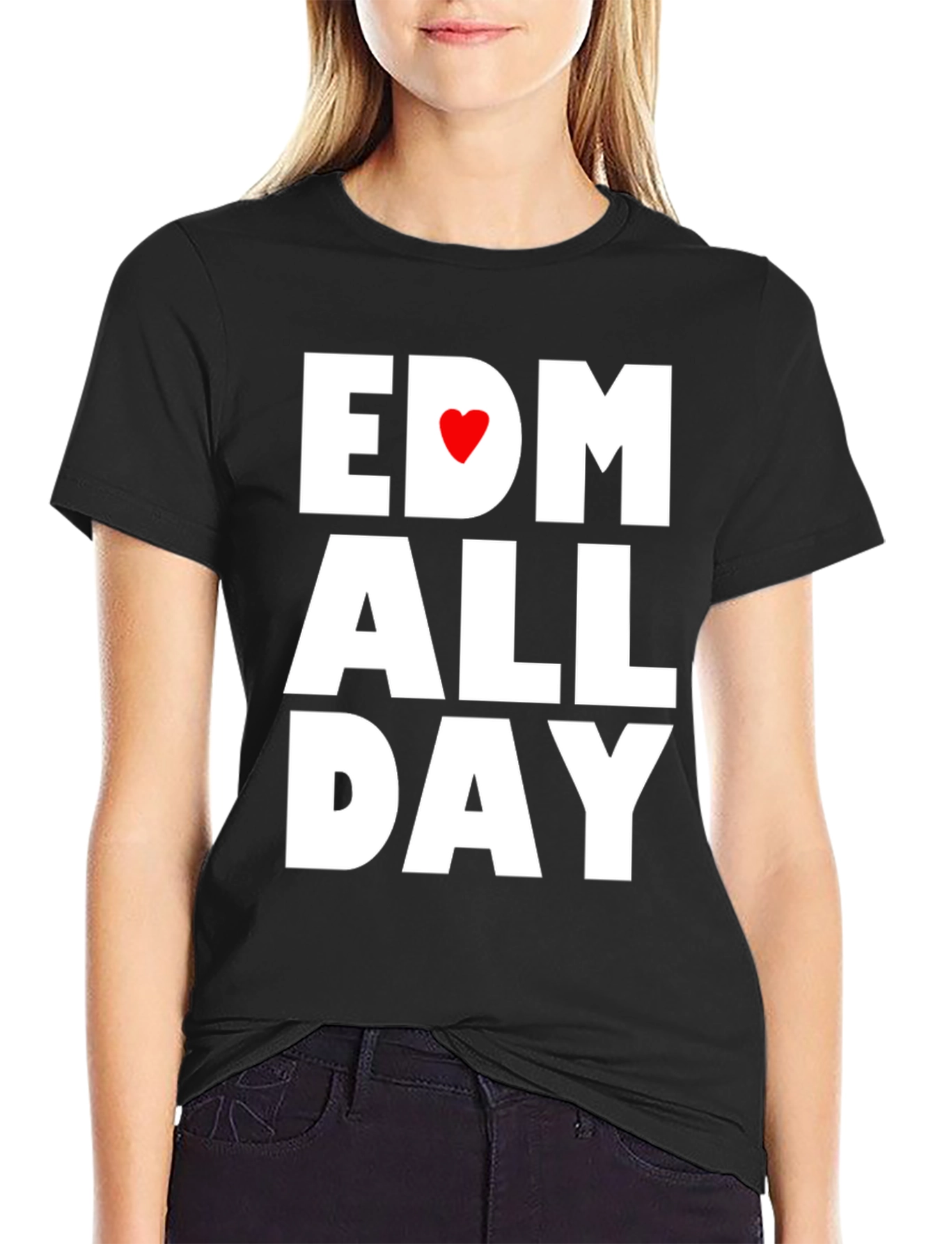EDM All Day Black Graphic Tee