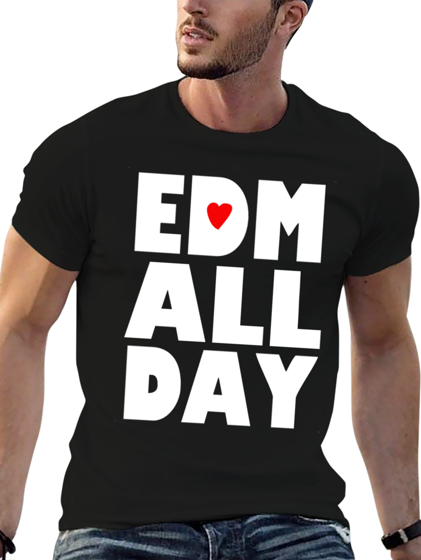 EDM All Day Black Graphic Tee