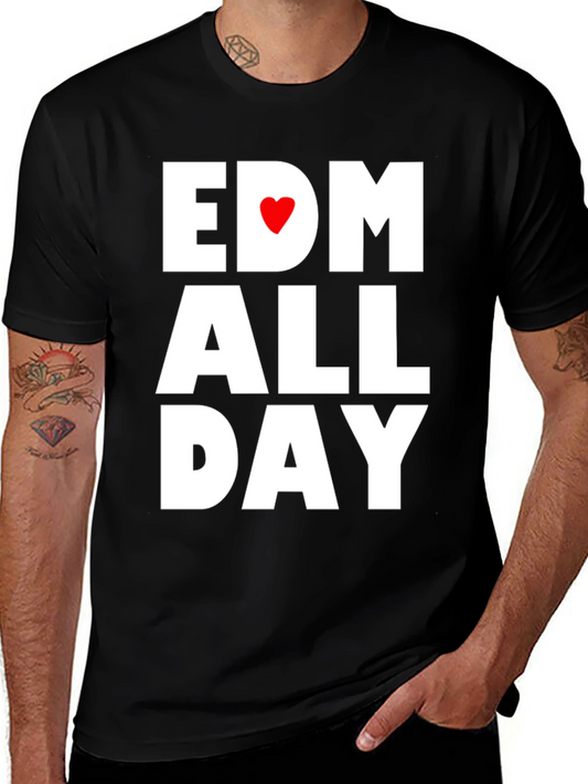 EDM All Day Black Graphic Tee