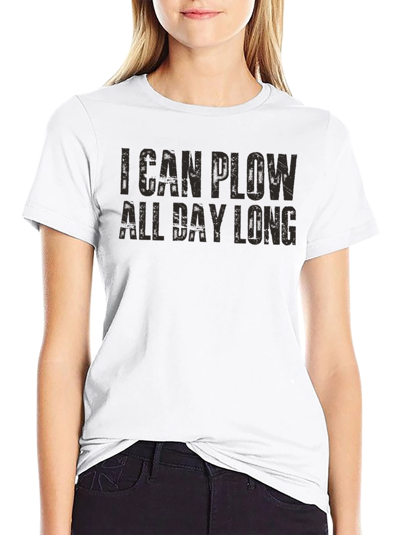 I Can Plow All Day Long Funny Graphic Tee