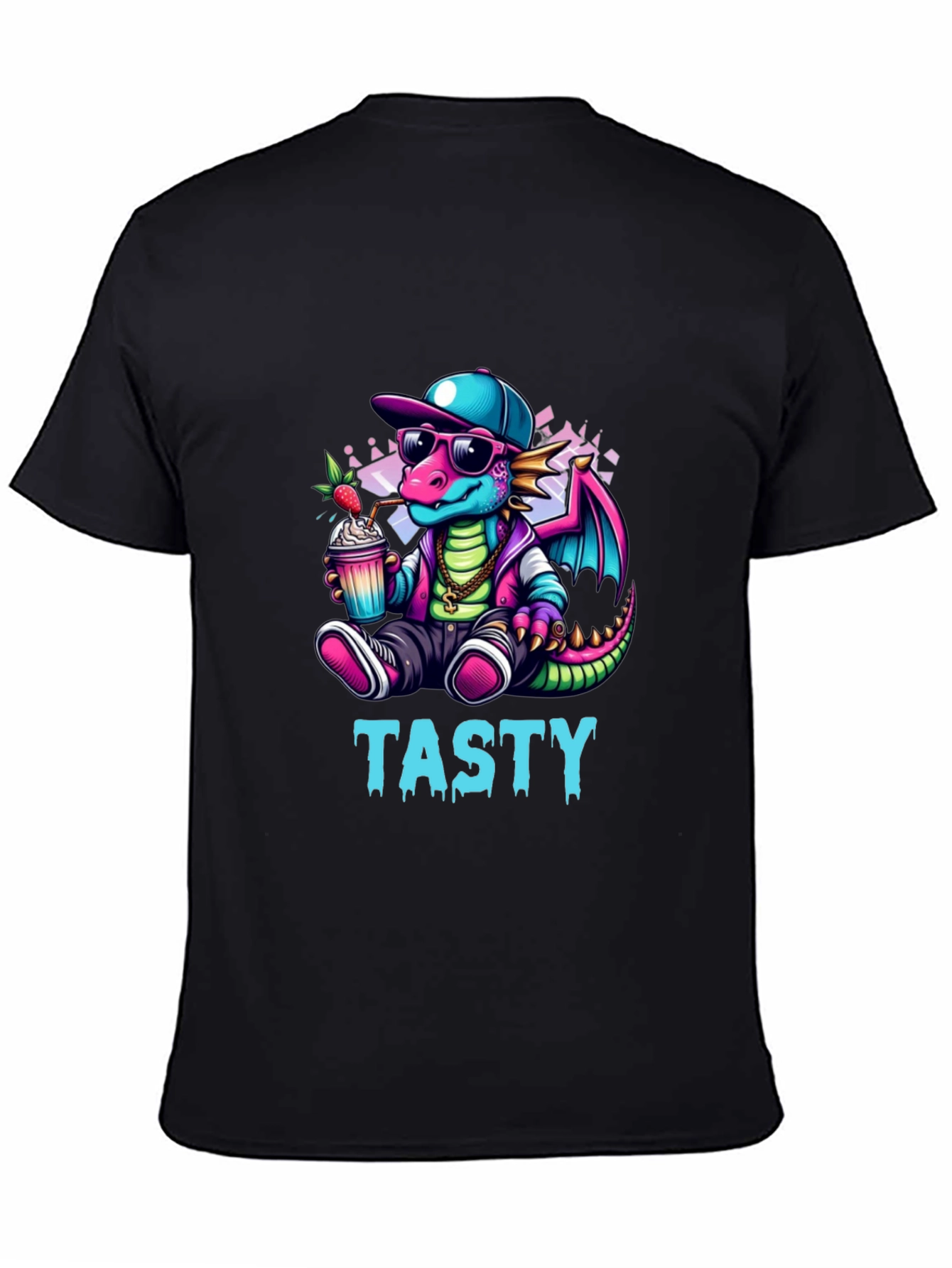Tasty Dragon Graphic Tee - Cool Cartoon Style