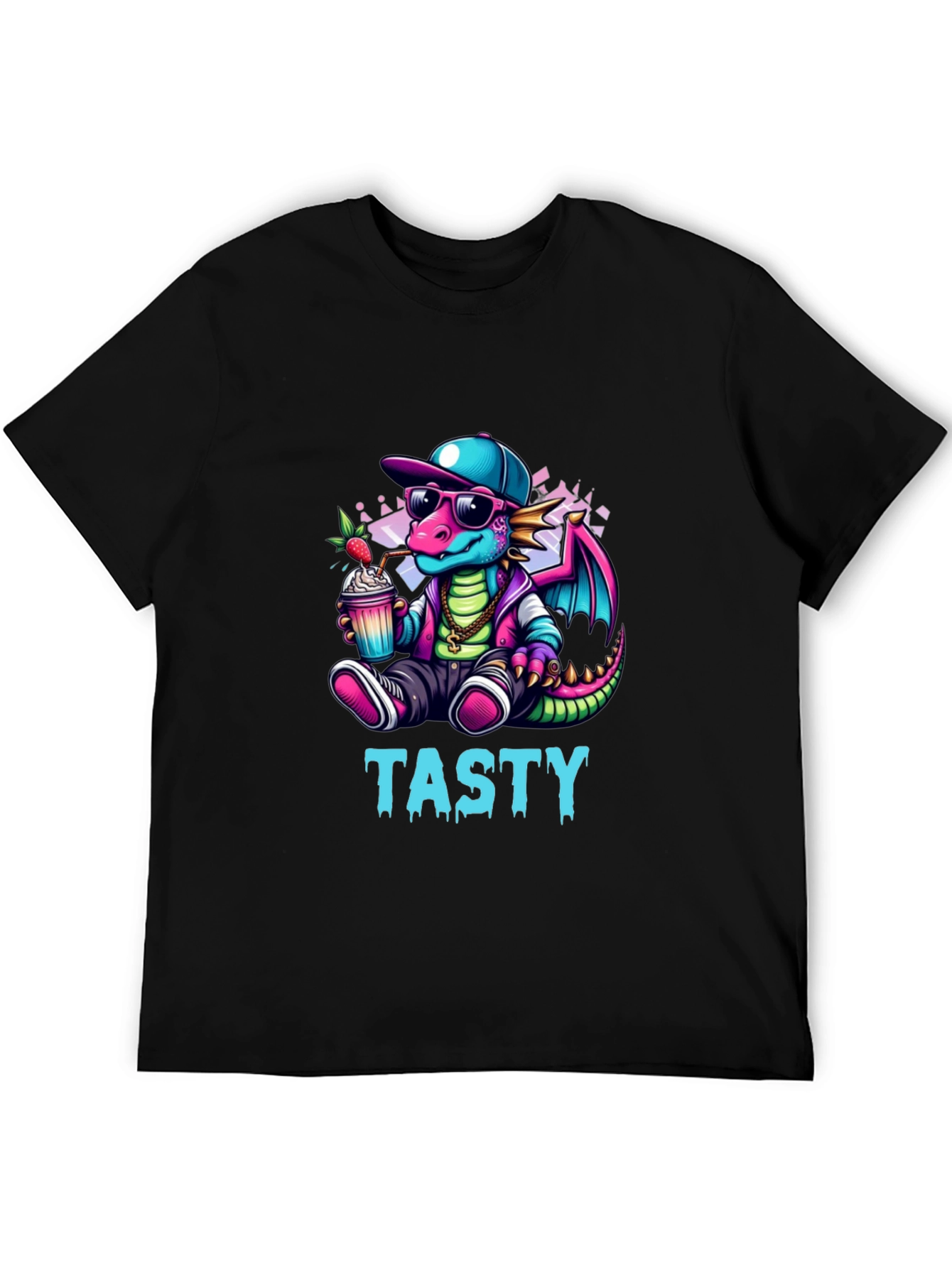 Tasty Dragon Graphic Tee - Cool Cartoon Style