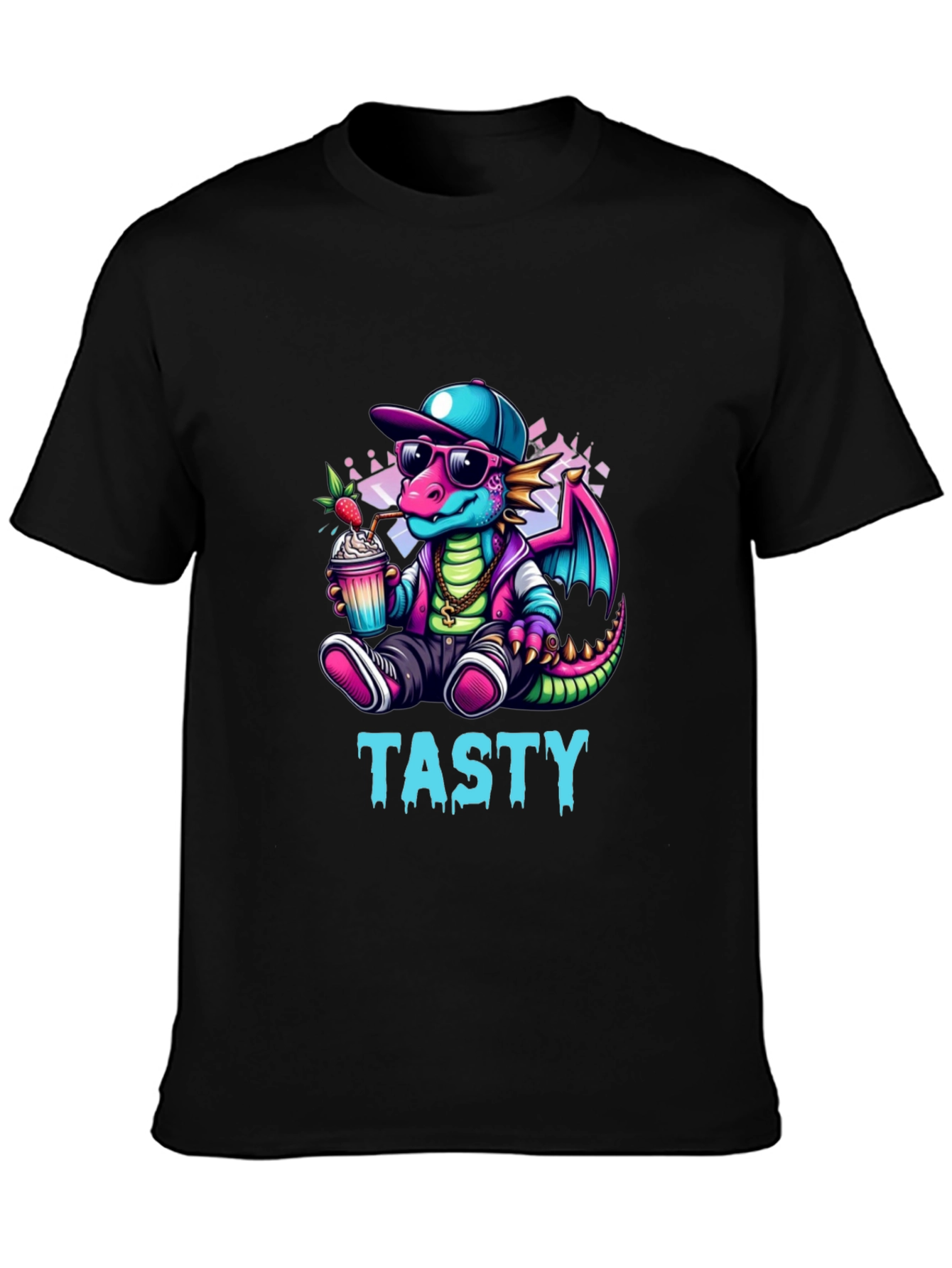 Tasty Dragon Graphic Tee - Cool Cartoon Style