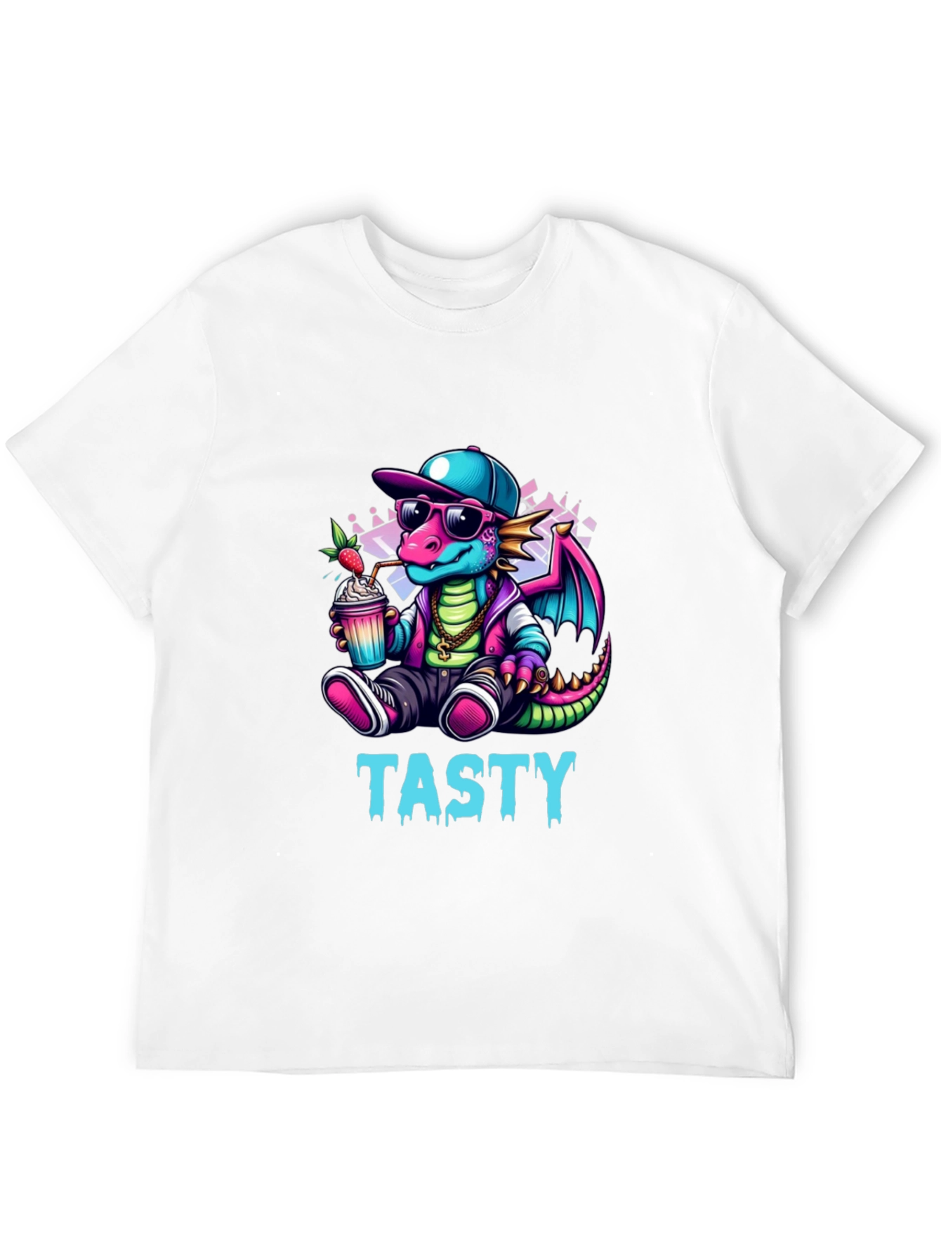 Tasty Dragon Graphic Tee - Cool Cartoon Style