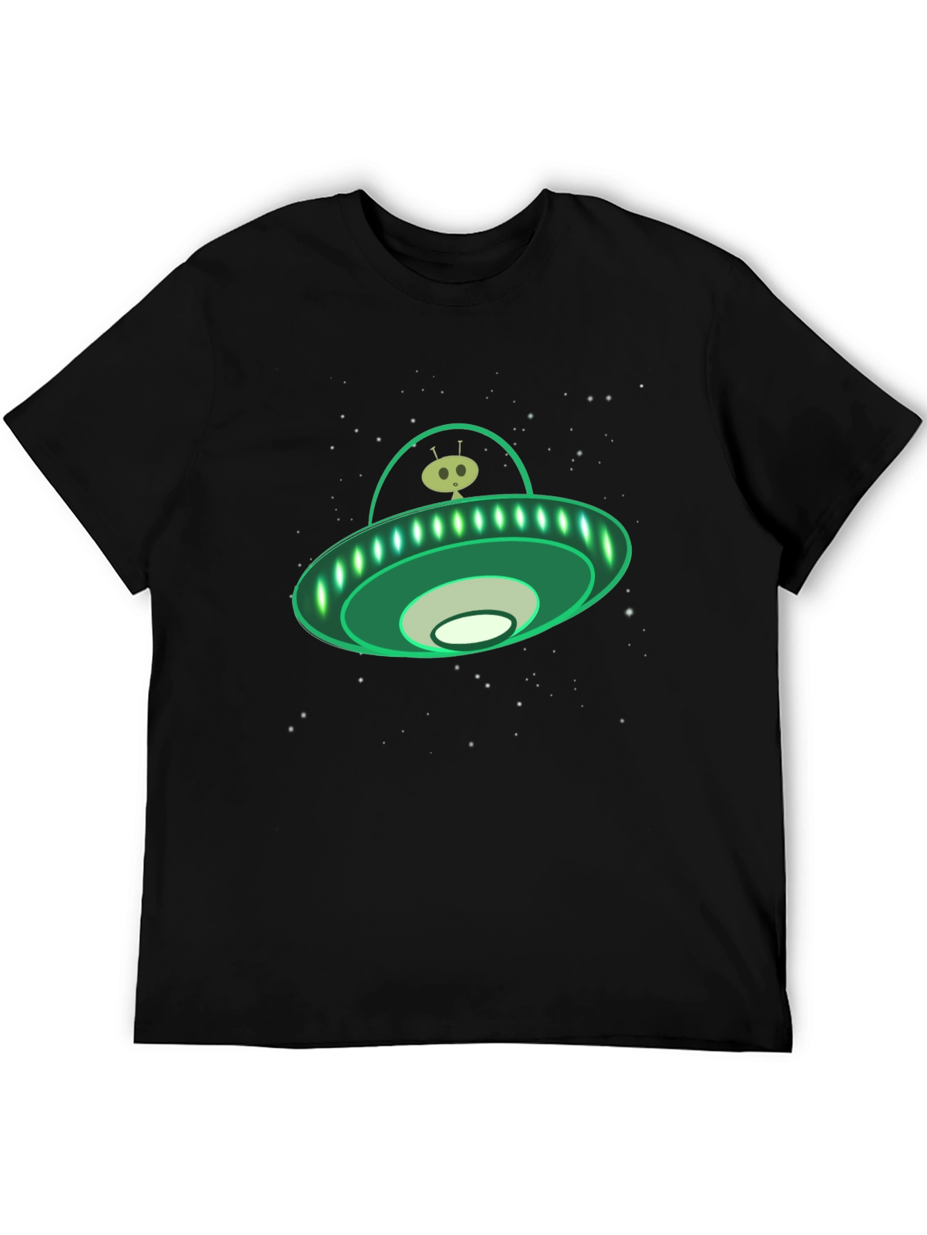 Alien UFO Graphic Tee - Black