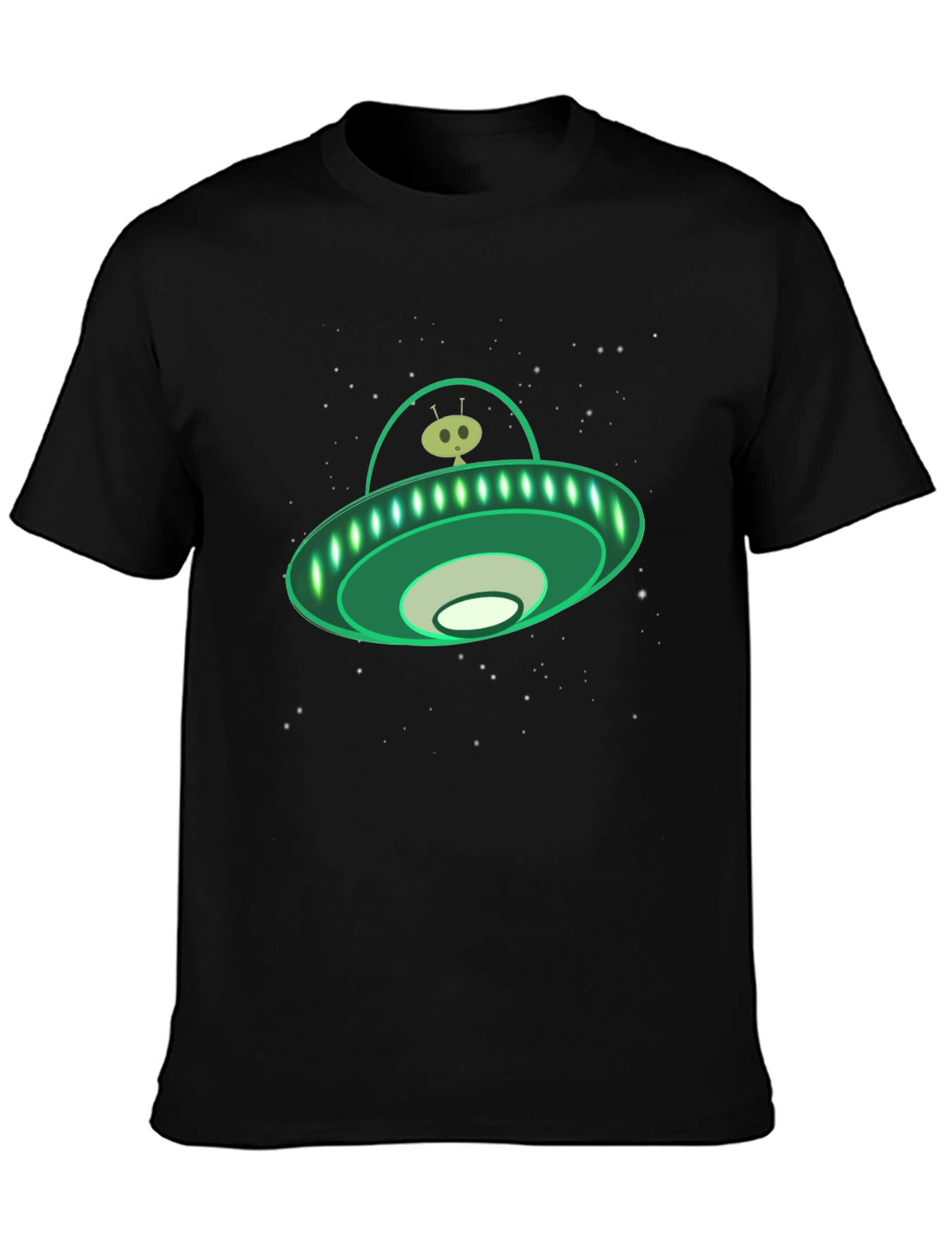 Alien UFO Graphic Tee - Black