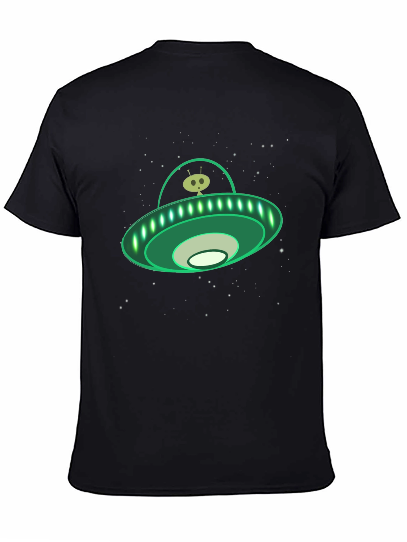 Alien UFO Graphic Tee - Black