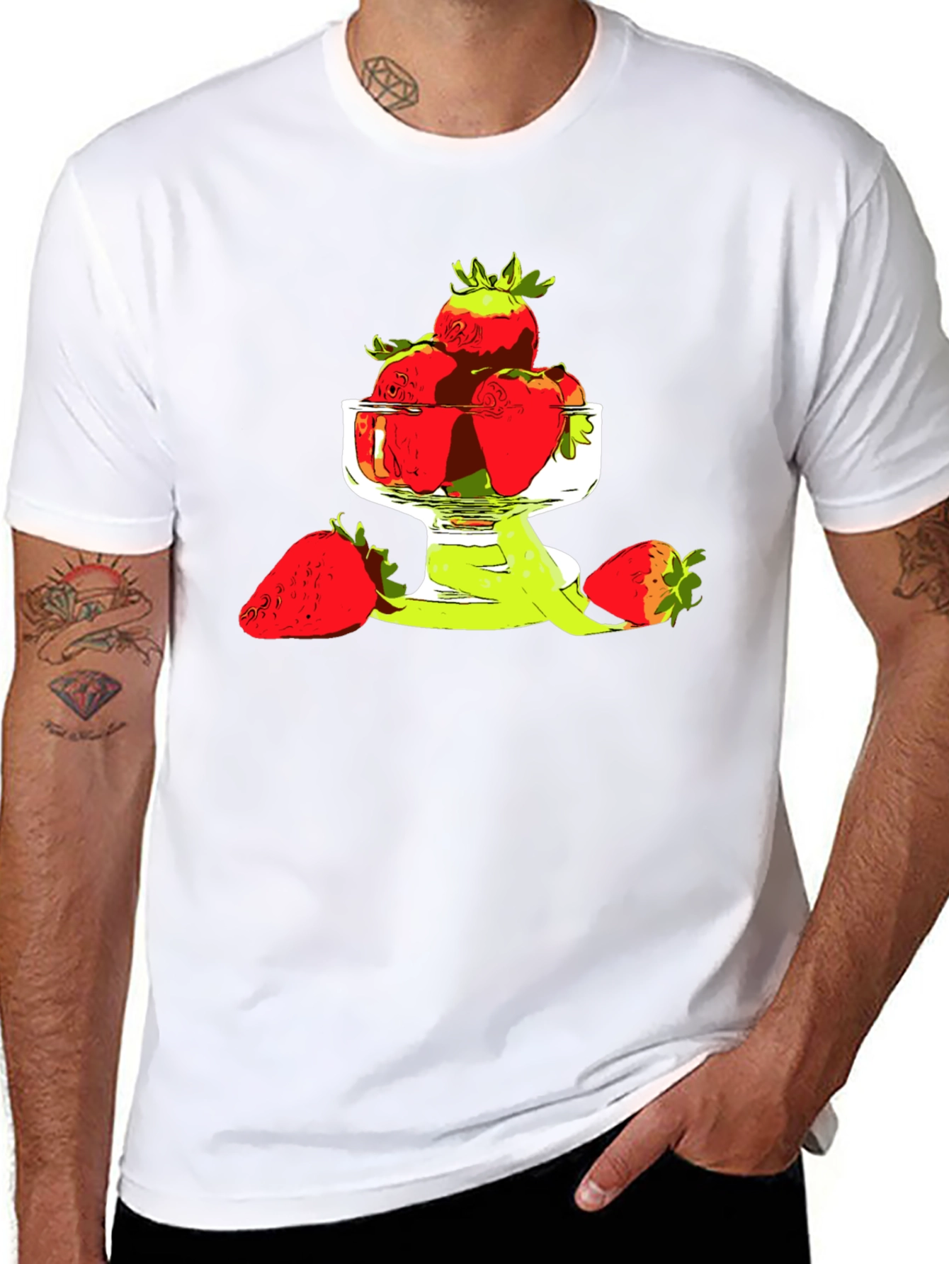 Strawberry Bowl Graphic T-Shirt