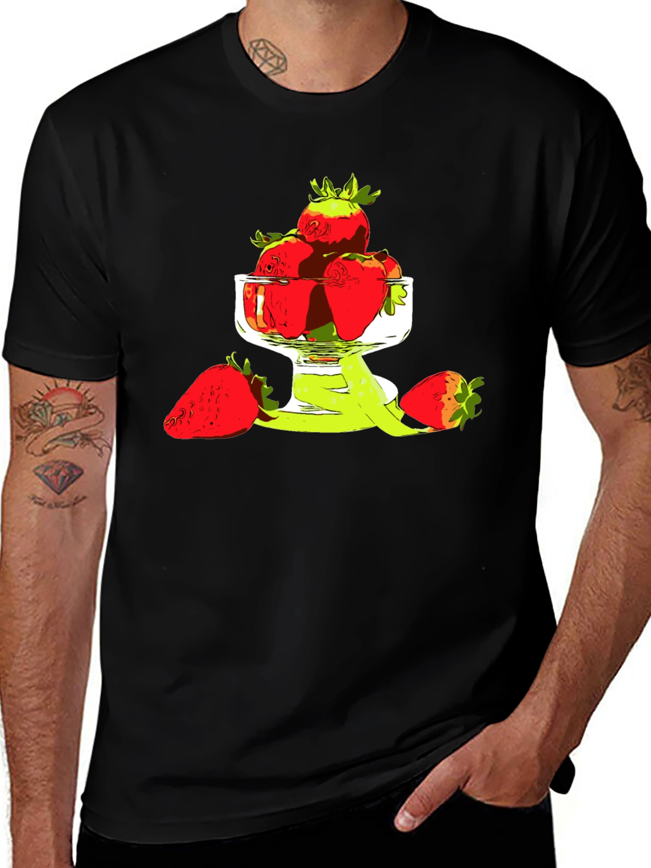Strawberry Bowl Graphic T-Shirt
