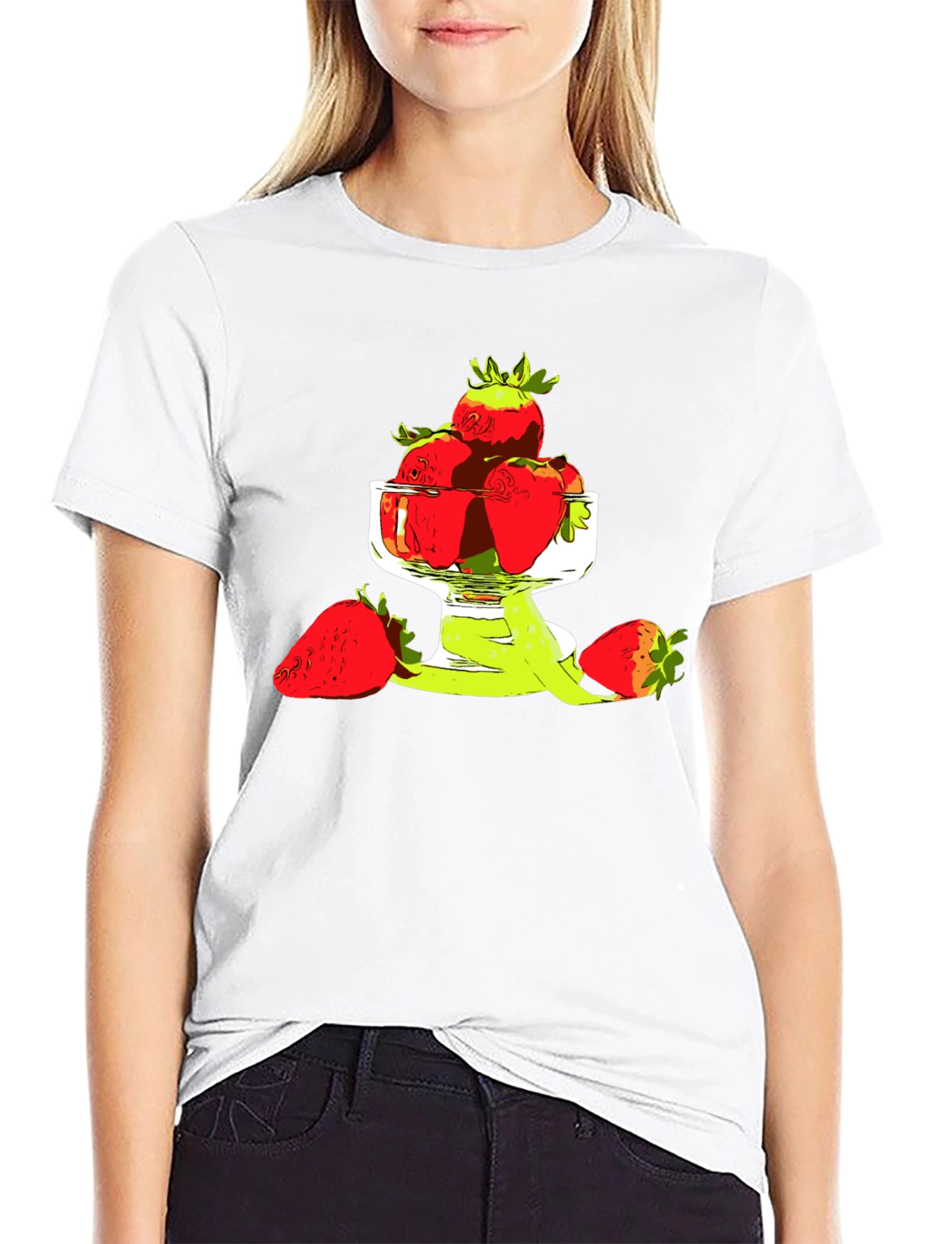 Strawberry Bowl Graphic T-Shirt