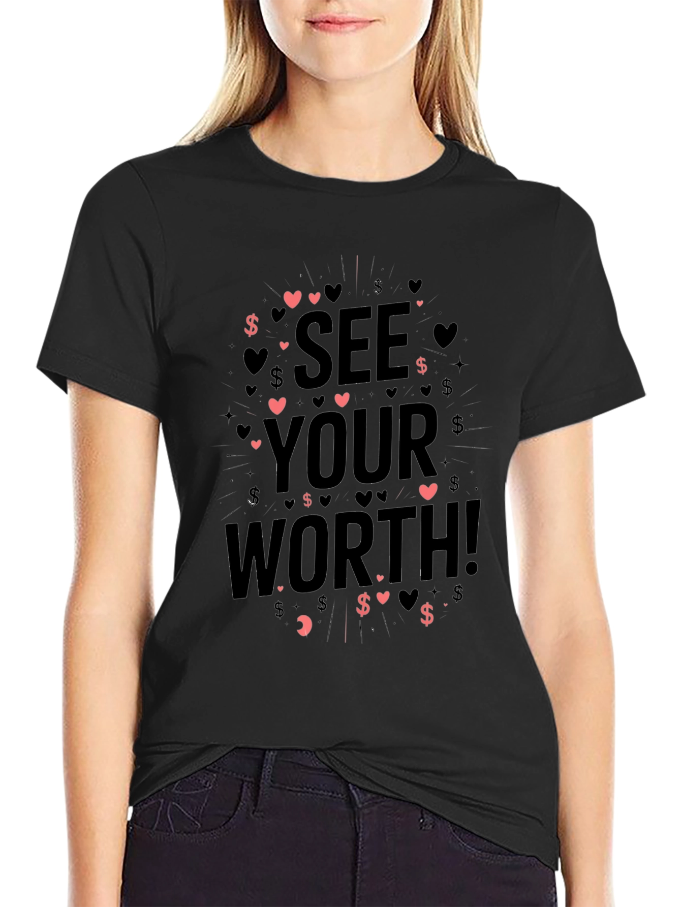 See Your Worth Black Graphic Tee
