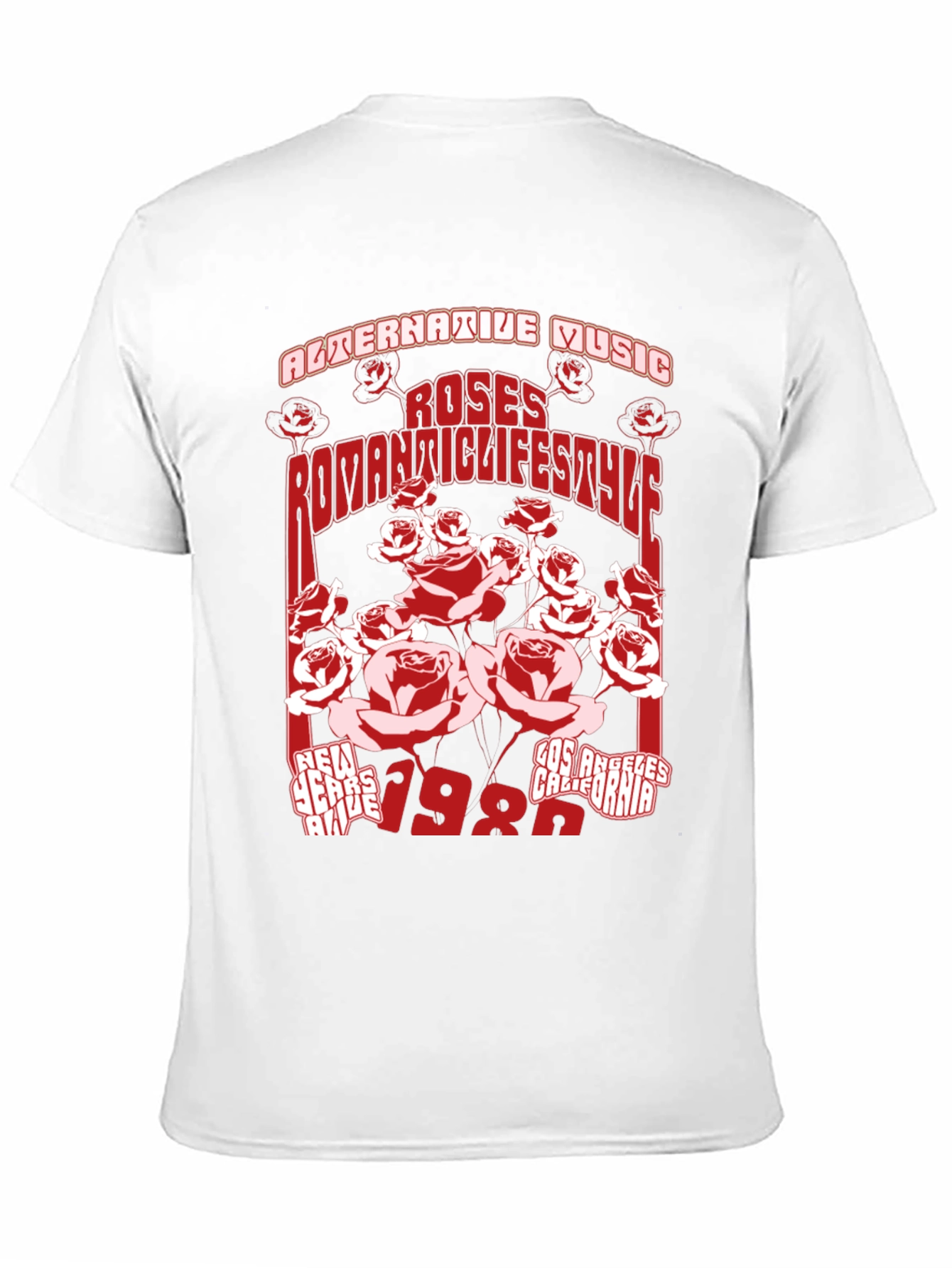 Roses Romantic Lifestyle Black Graphic T-Shirt