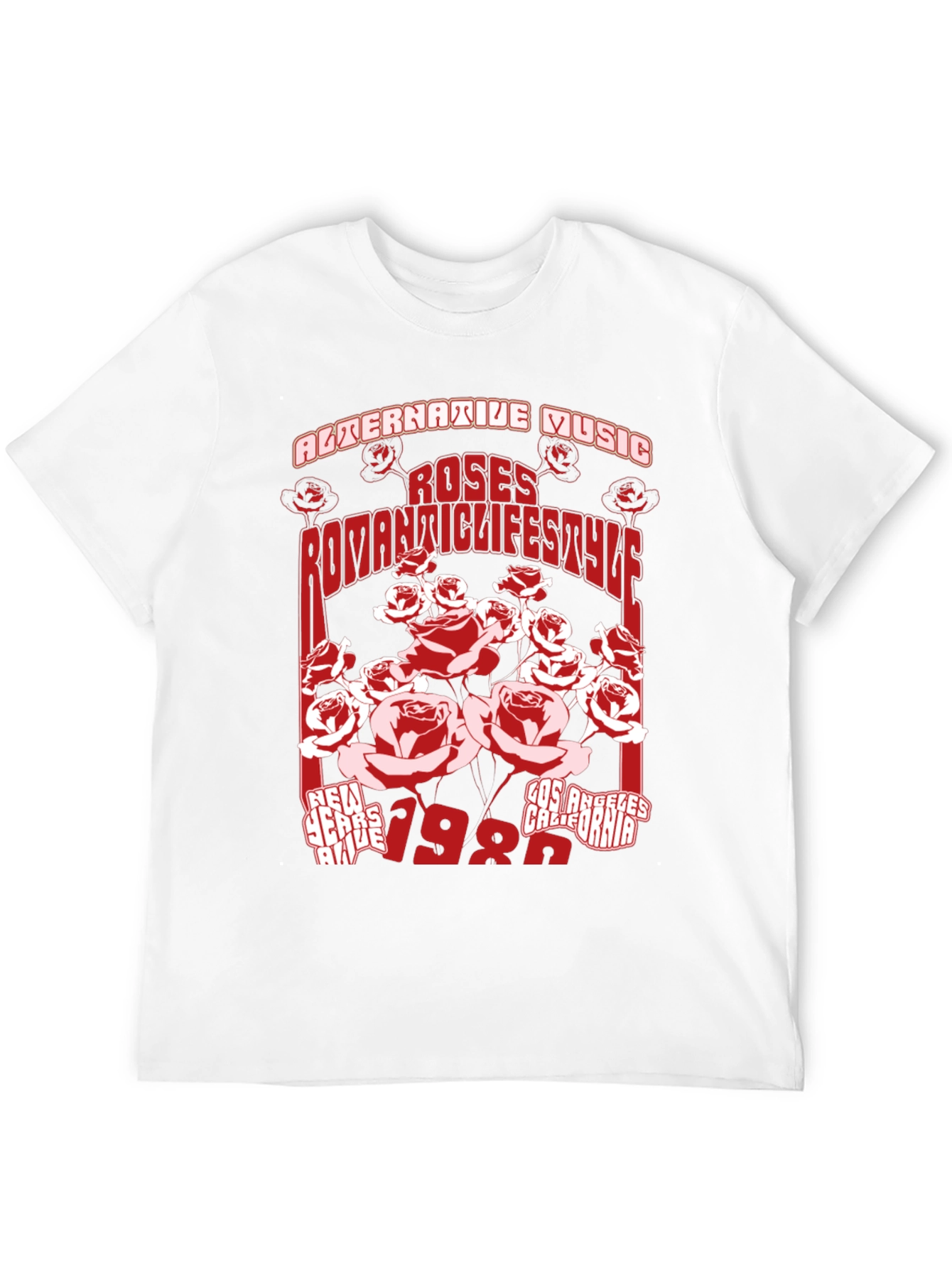 Roses Romantic Lifestyle Black Graphic T-Shirt