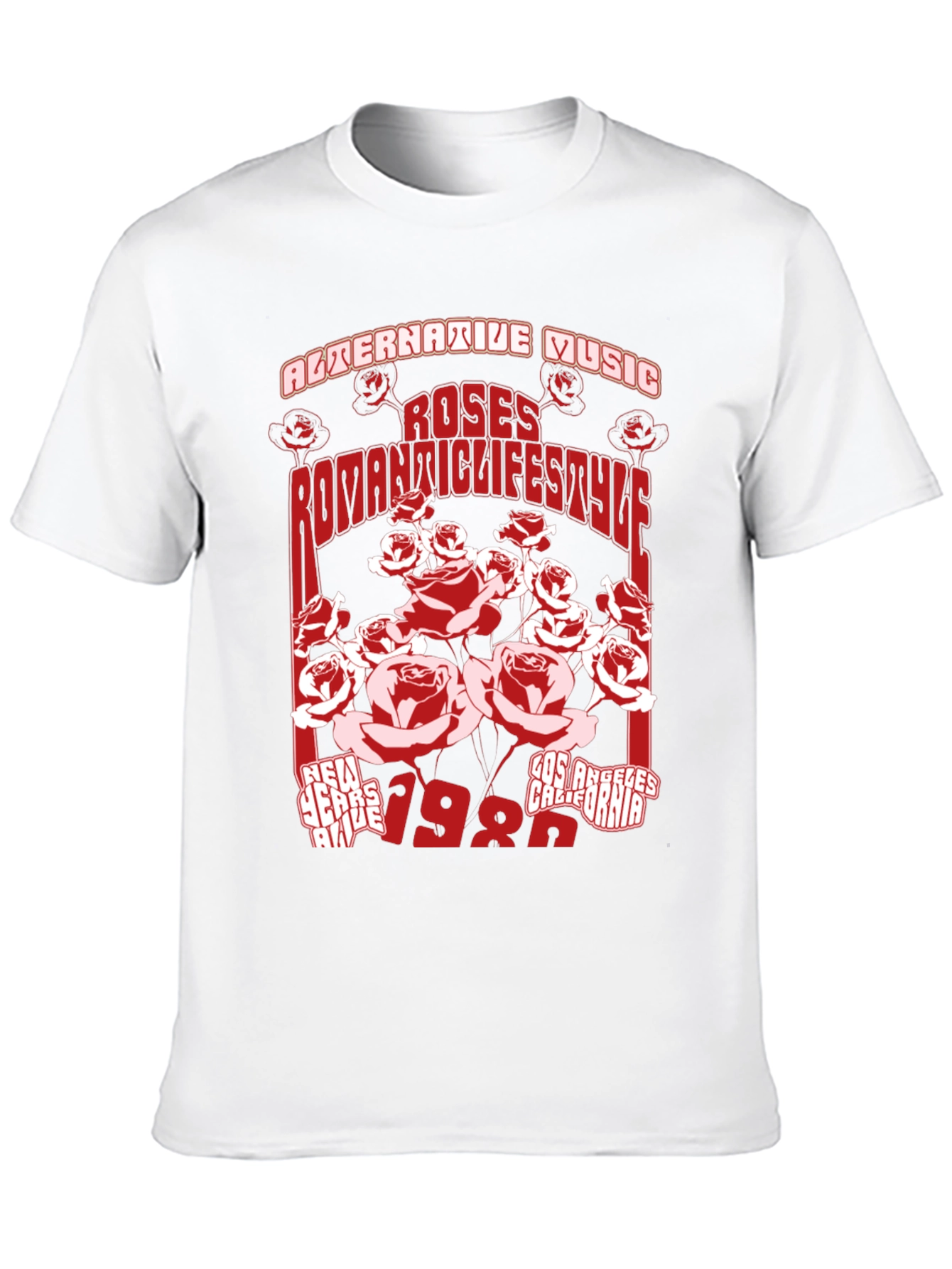 Roses Romantic Lifestyle Black Graphic T-Shirt