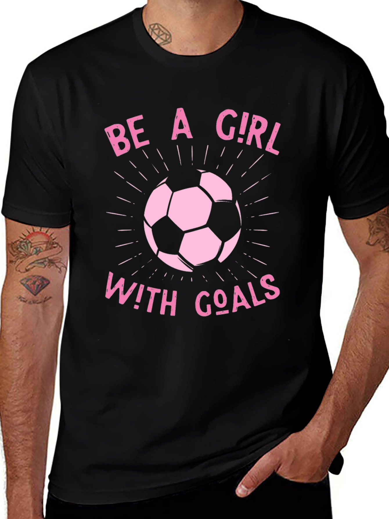 Girl With Goals Soccer T-Shirt - Black
