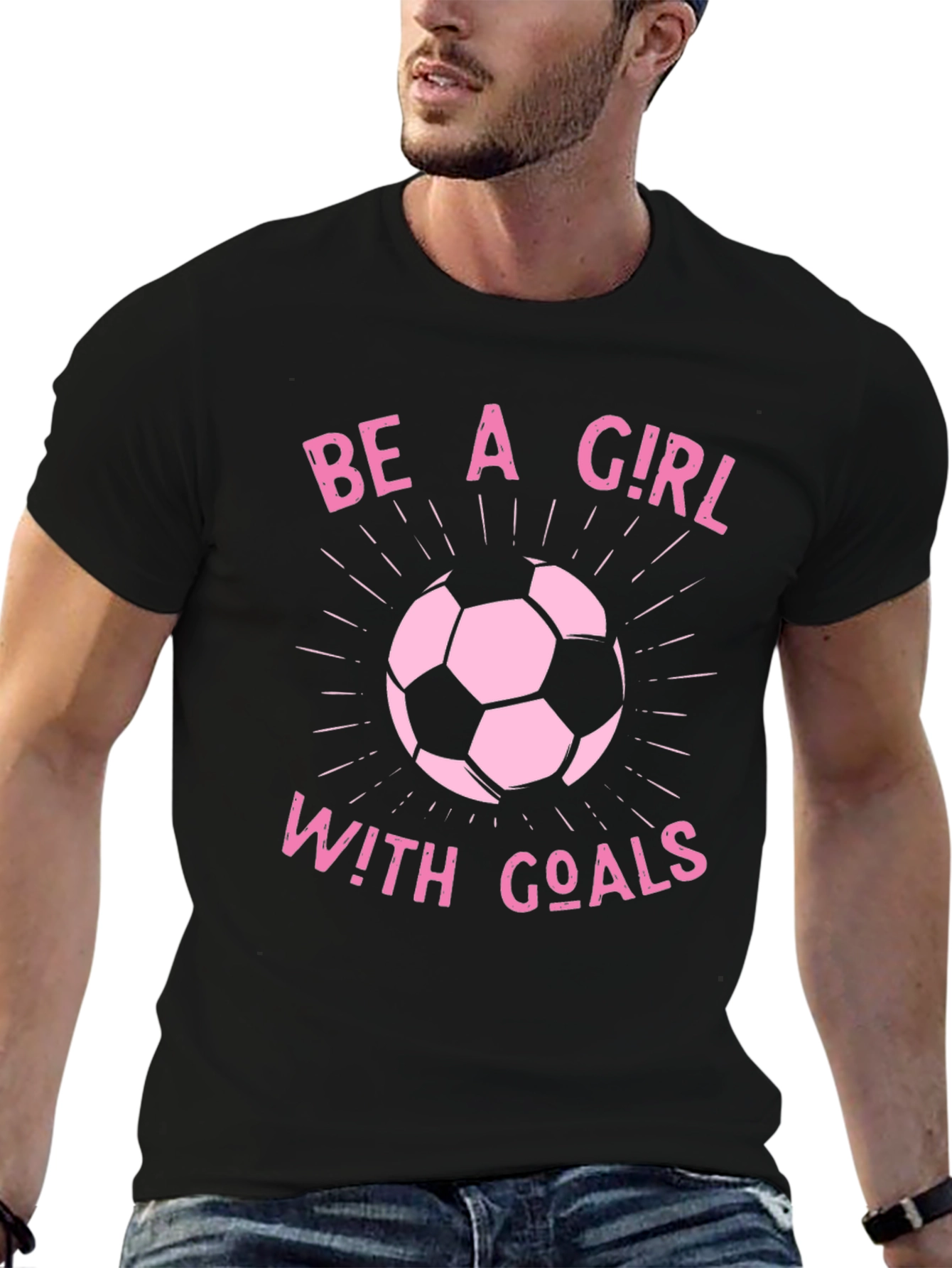 Girl With Goals Soccer T-Shirt - Black