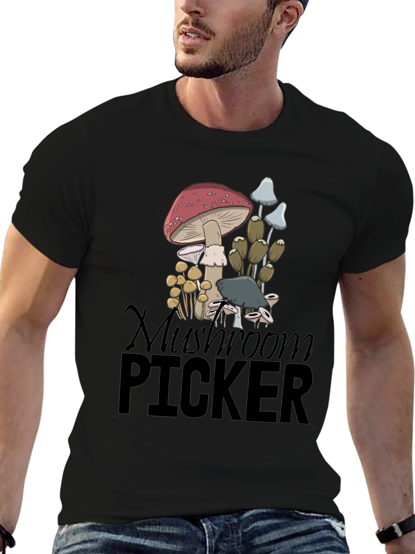 Mushroom Picker Graphic Tee - Nature Lovers T-Shirt