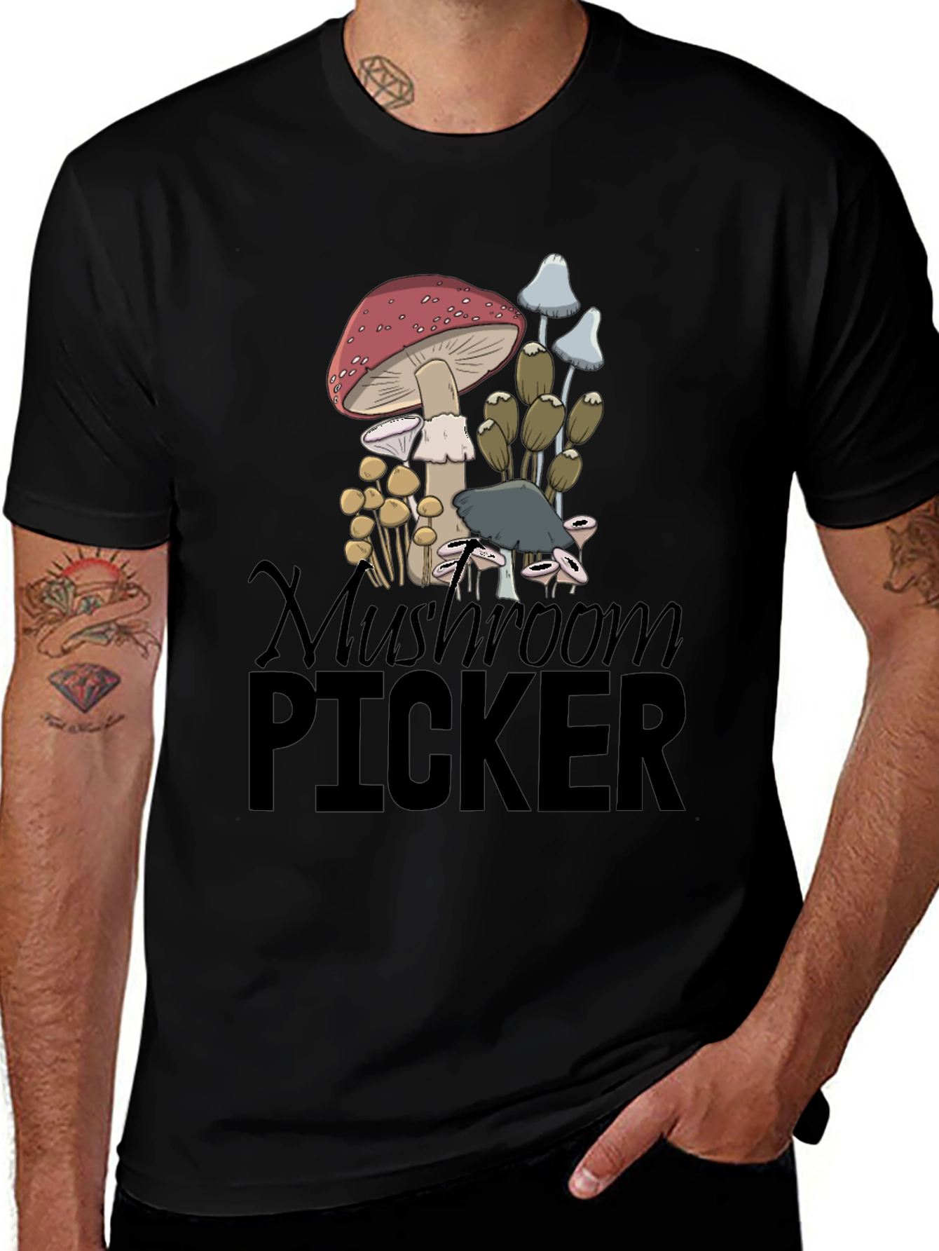 Mushroom Picker Graphic Tee - Nature Lovers T-Shirt