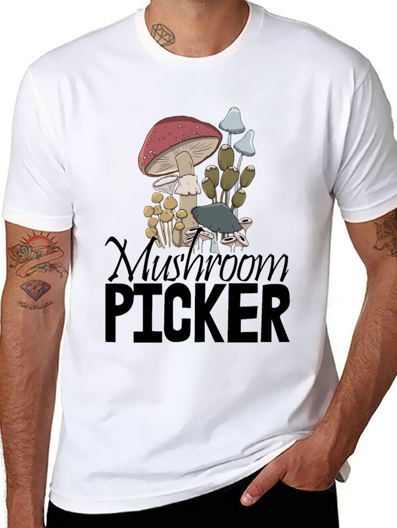 Mushroom Picker Graphic Tee - Nature Lovers T-Shirt