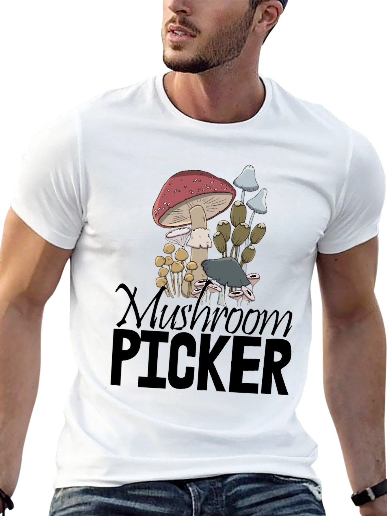 Mushroom Picker Graphic Tee - Nature Lovers T-Shirt