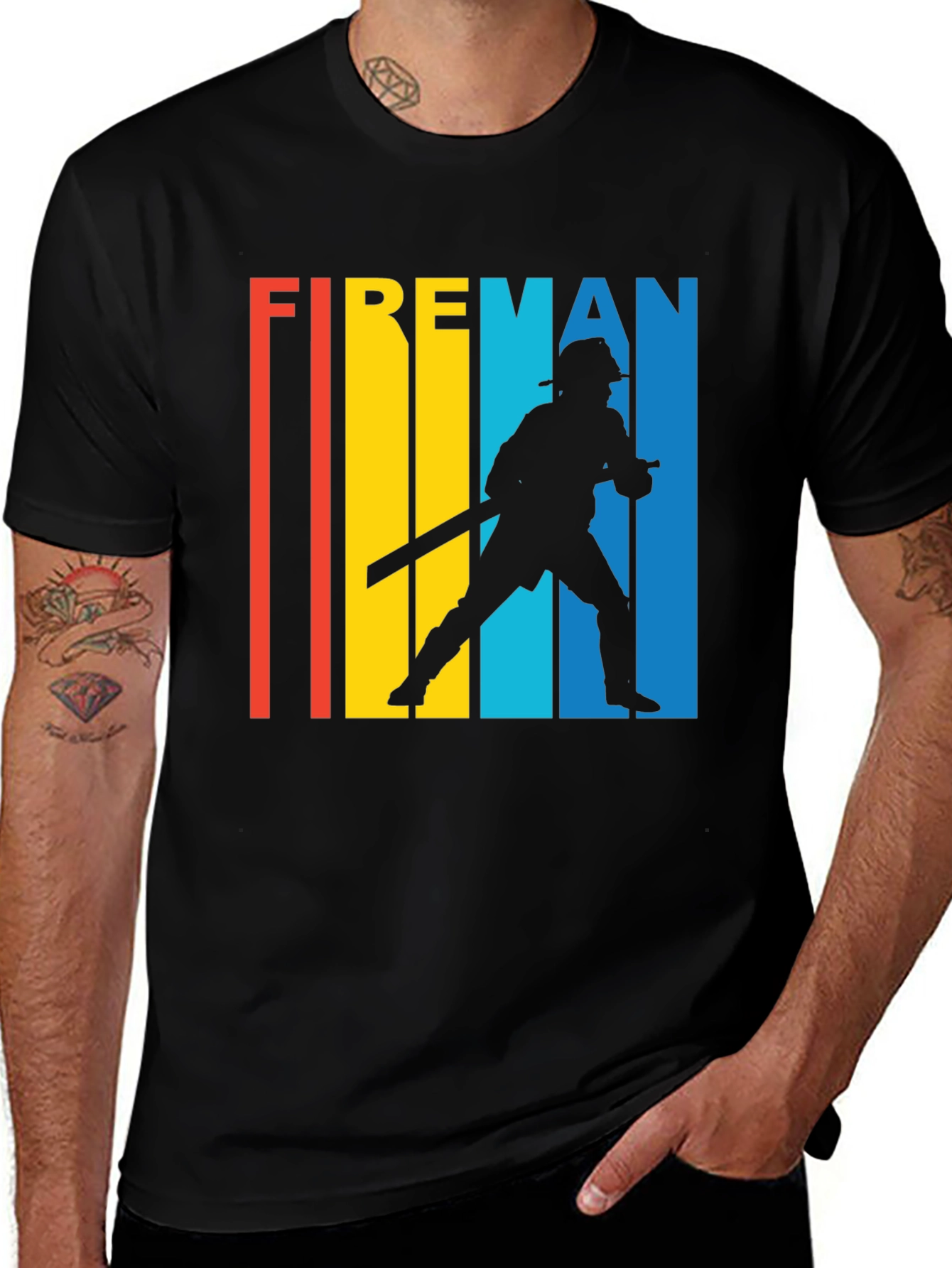 Retro Fireman T-Shirt - Heroic Design