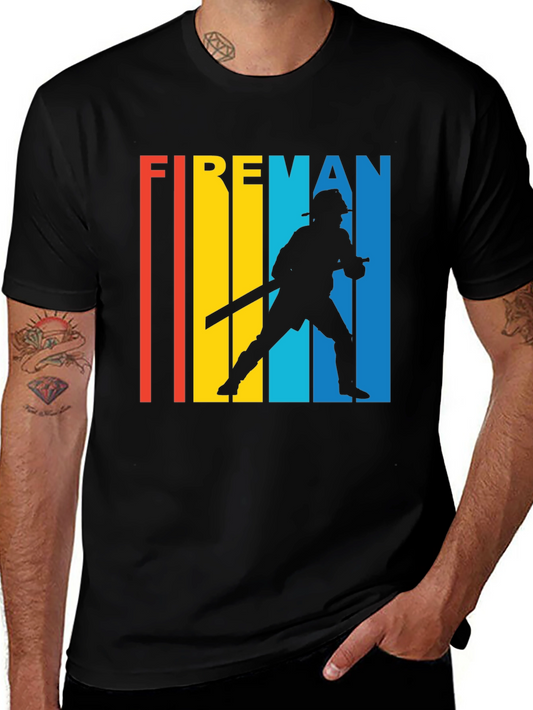 Retro Fireman T-Shirt - Heroic Design