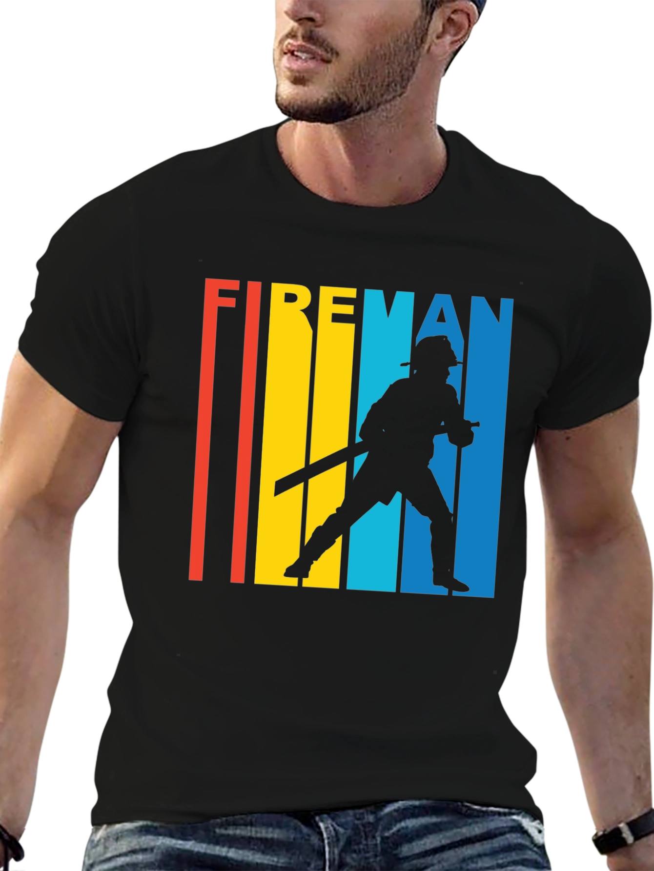 Retro Fireman T-Shirt - Heroic Design