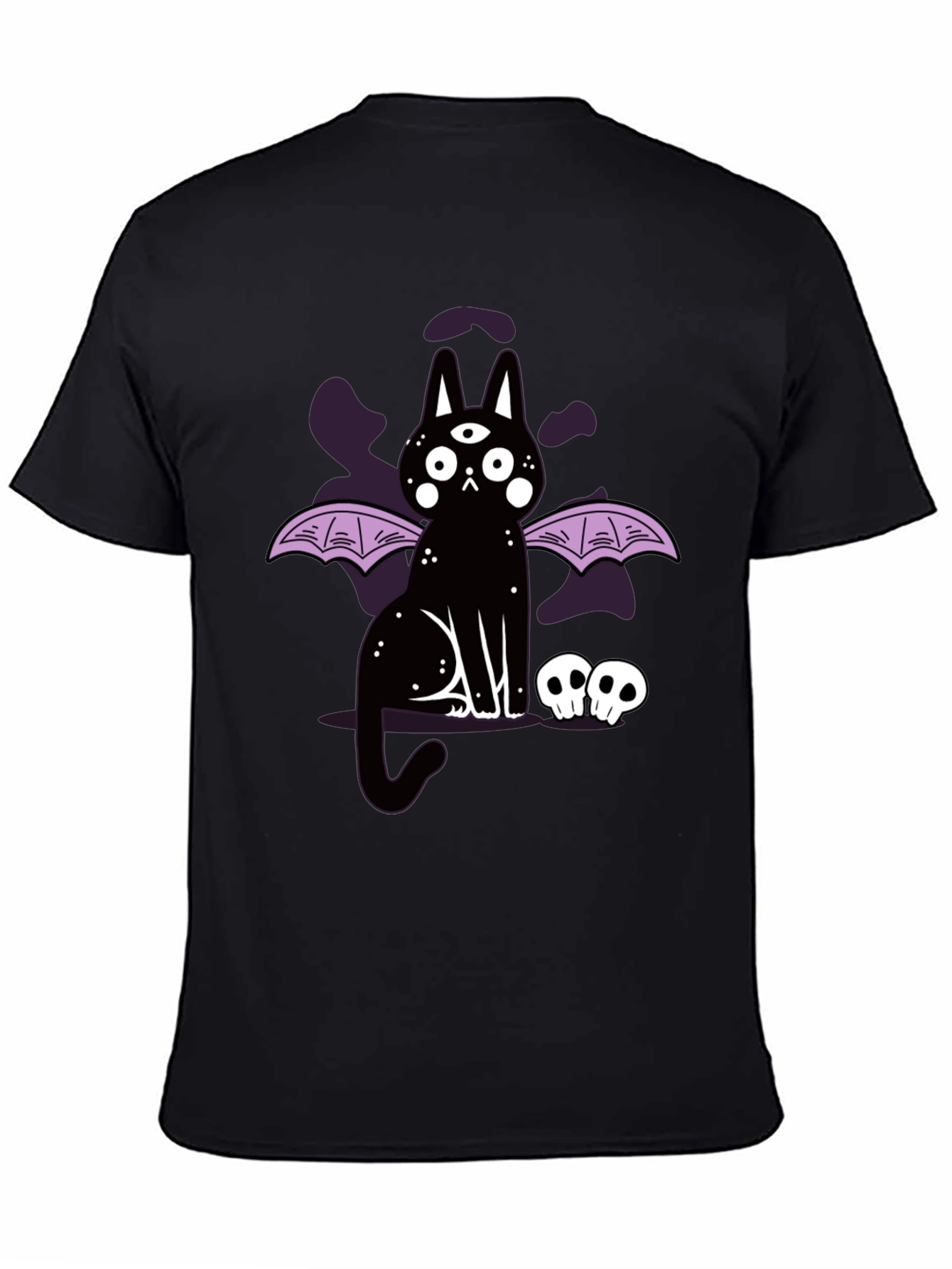 Gothic Cat T-Shirt - Three Eyed Bat Wing Cat