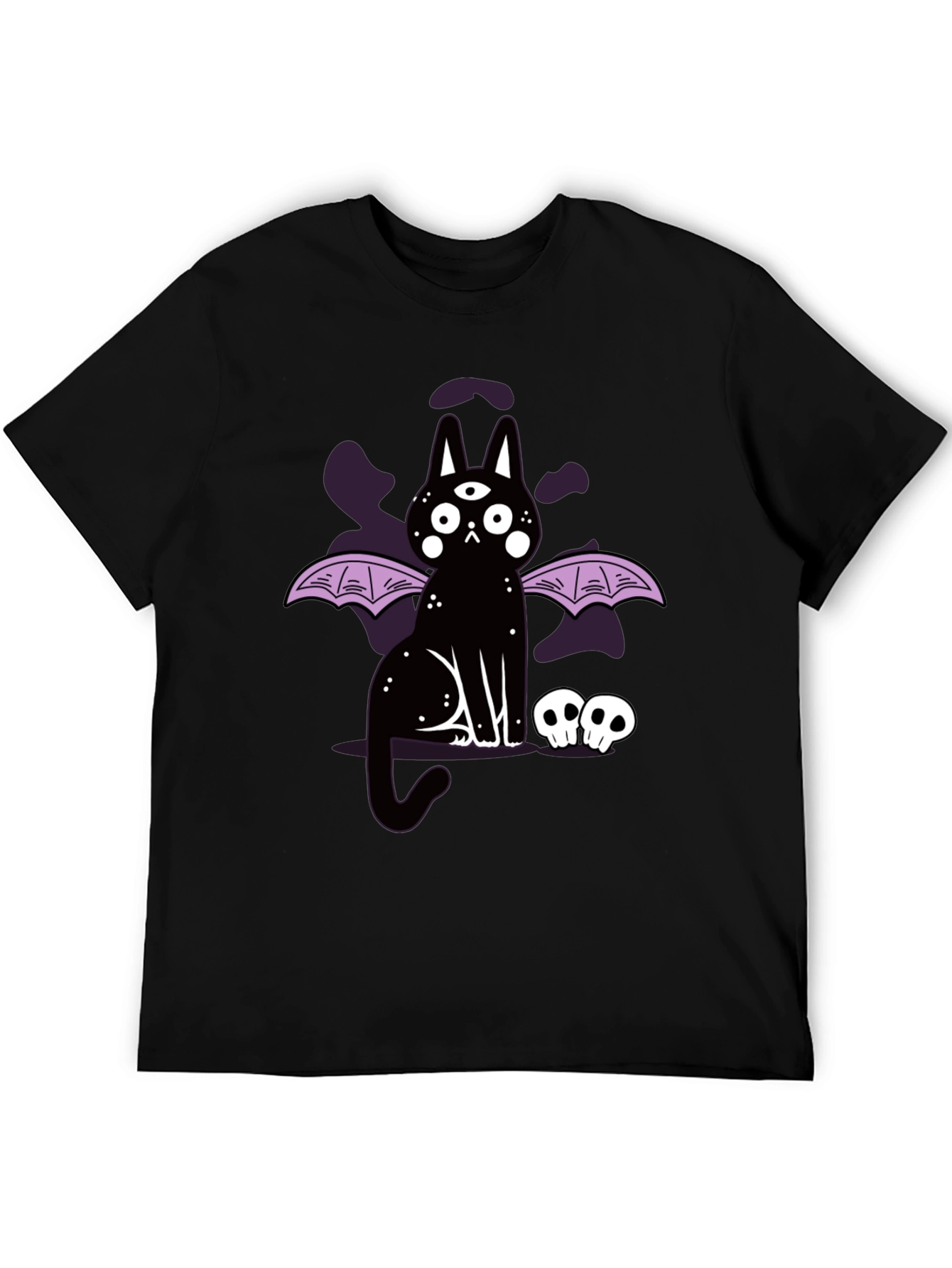 Gothic Cat T-Shirt - Three Eyed Bat Wing Cat