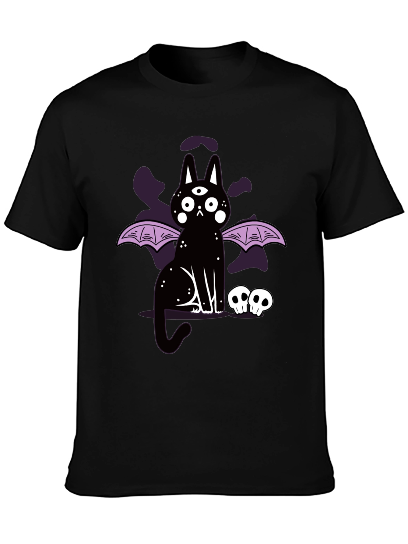 Gothic Cat T-Shirt - Three Eyed Bat Wing Cat