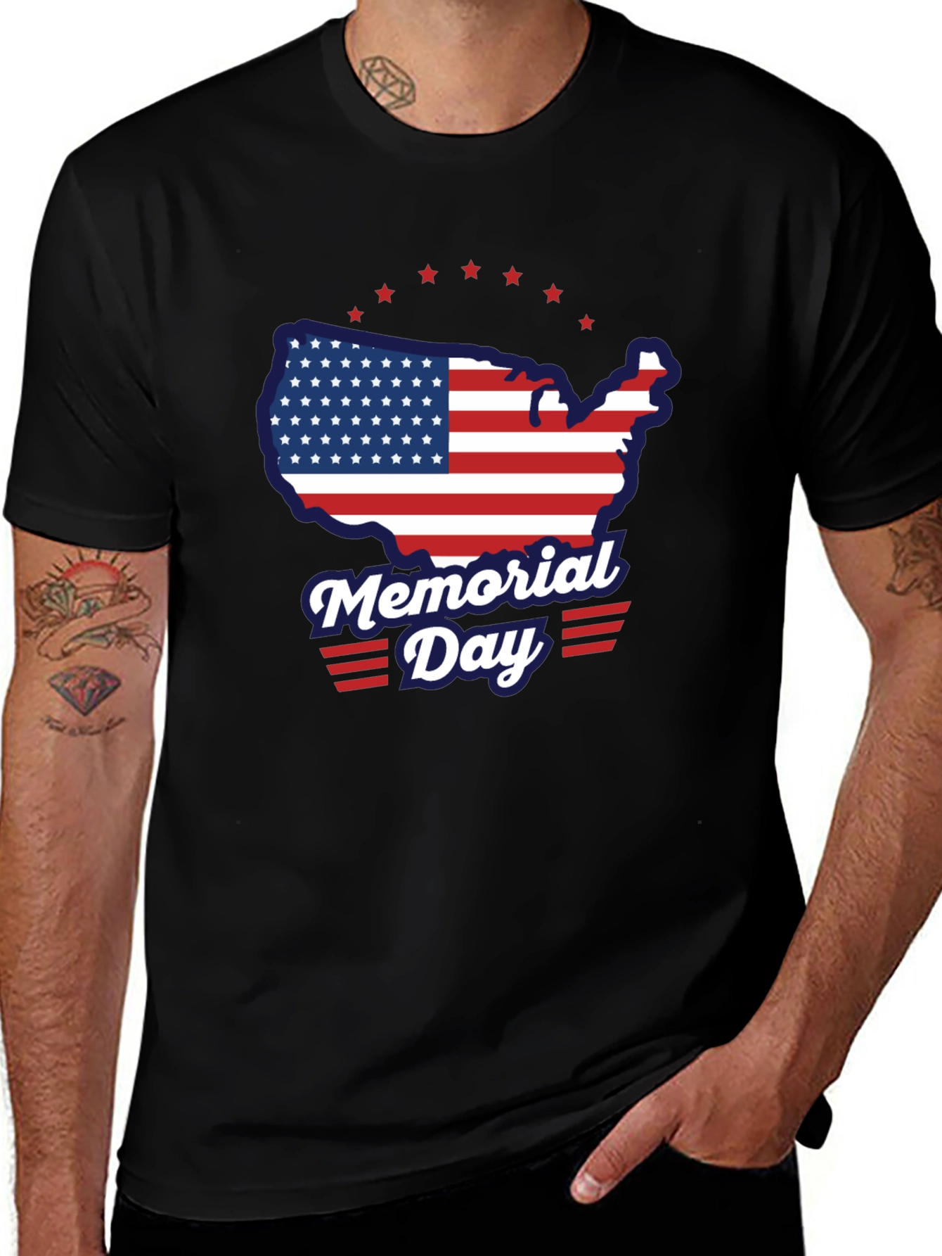Memorial Day USA Flag Graphic Tee