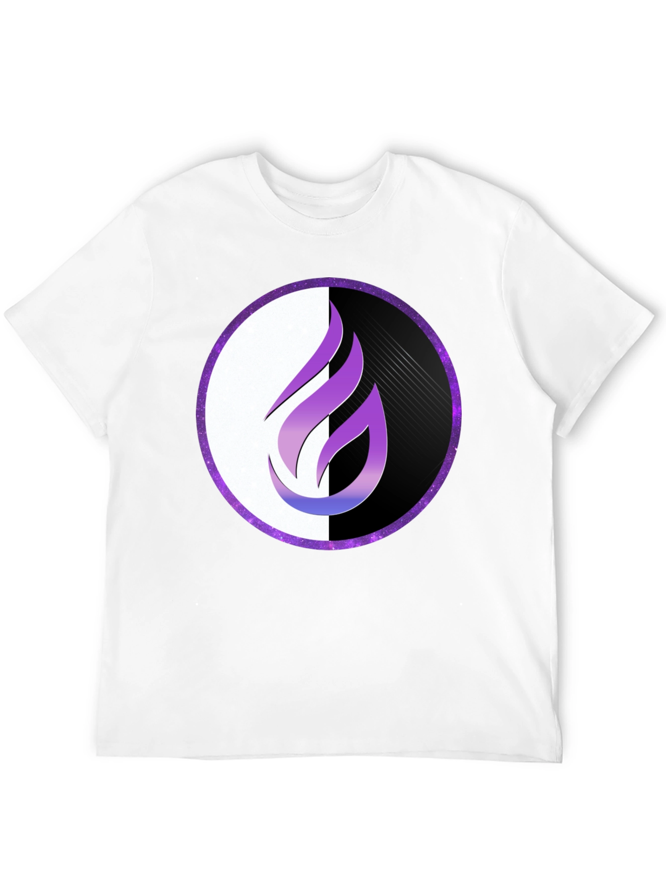 Flame Circle Graphic Tee - Black Cotton Blend Shirt