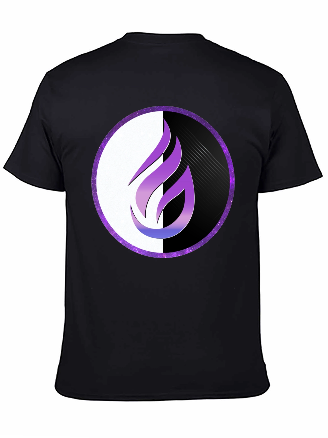 Flame Circle Graphic Tee - Black Cotton Blend Shirt