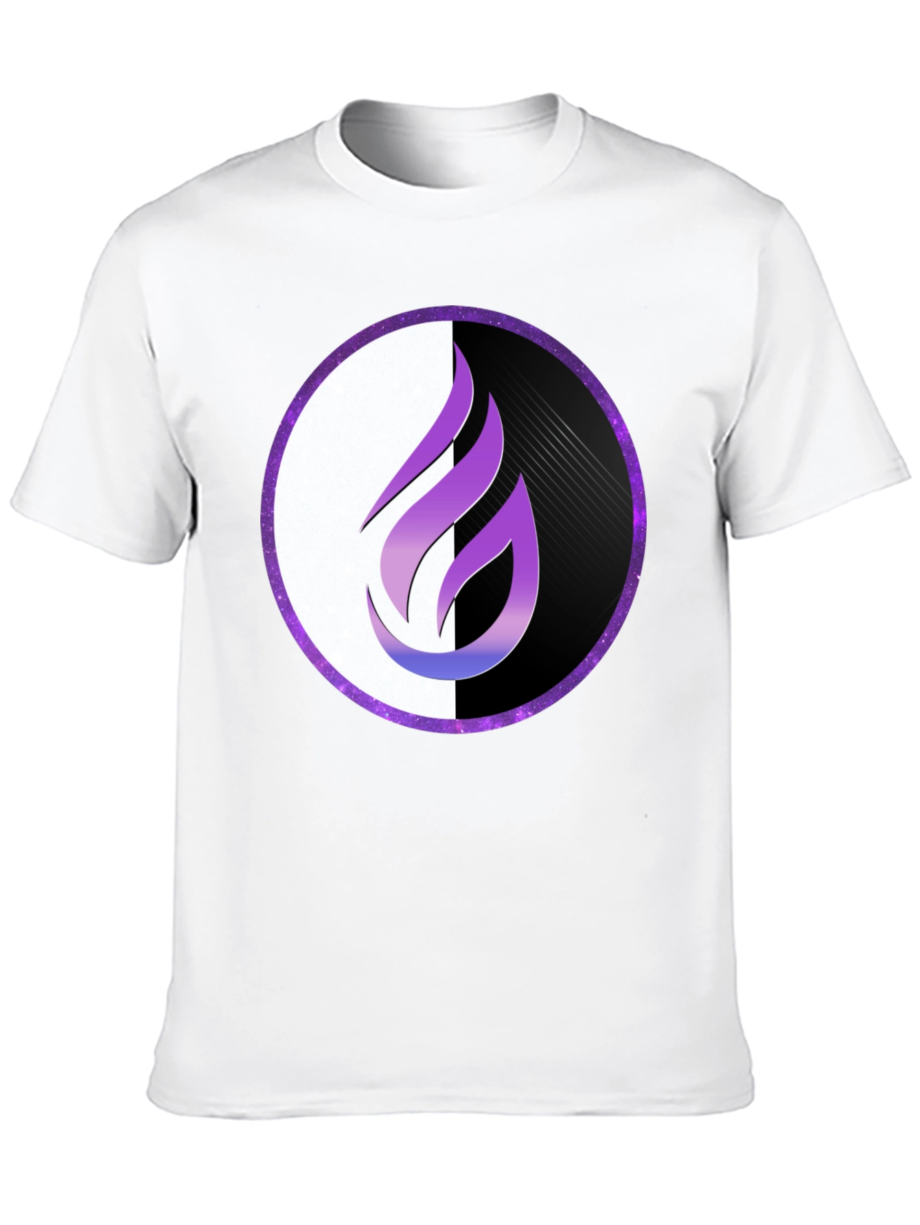 Flame Circle Graphic Tee - Black Cotton Blend Shirt