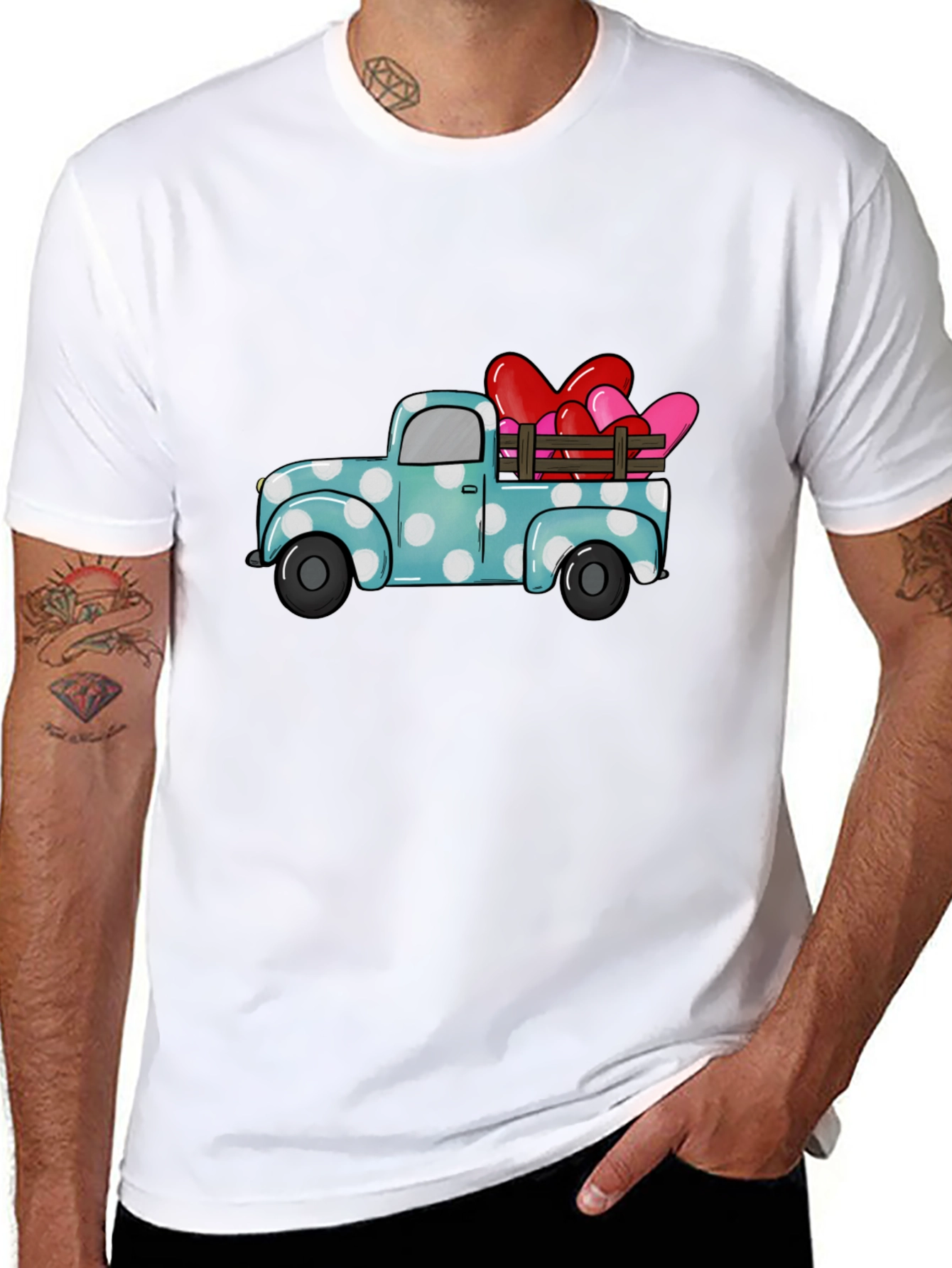 Heart Truck Graphic Tee - Valentines Day T-Shirt