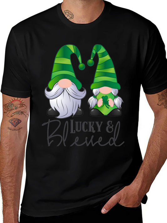 Lucky & Blessed St. Patricks Day Gnome T-Shirt